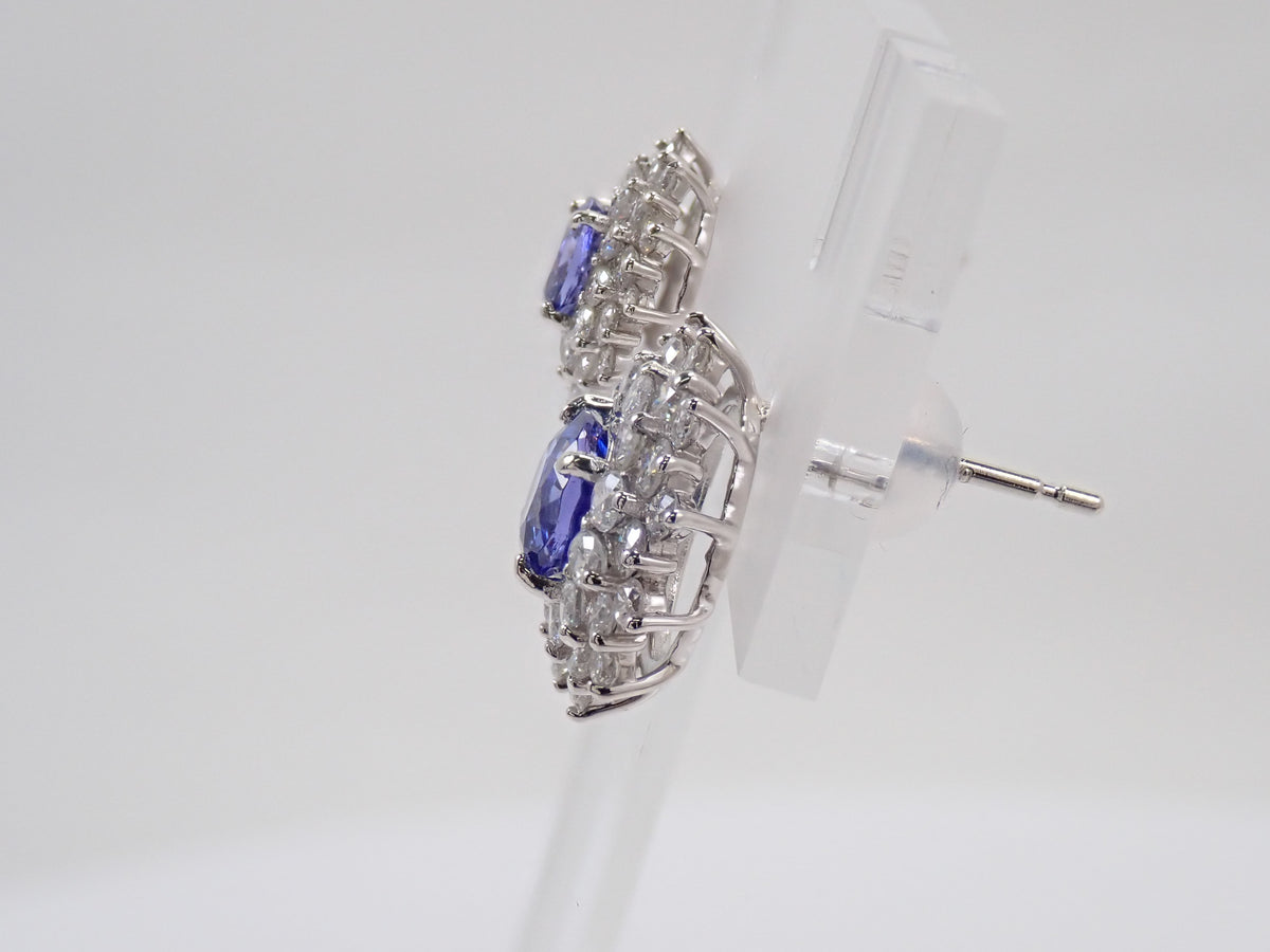 【10/3(土)AM10時〆：抽選販売①_10】Pt900/Pt950 タンザナイト 0.60 0.55ct ダイヤモンド　0.58ct 0.58ctピアス鑑別書