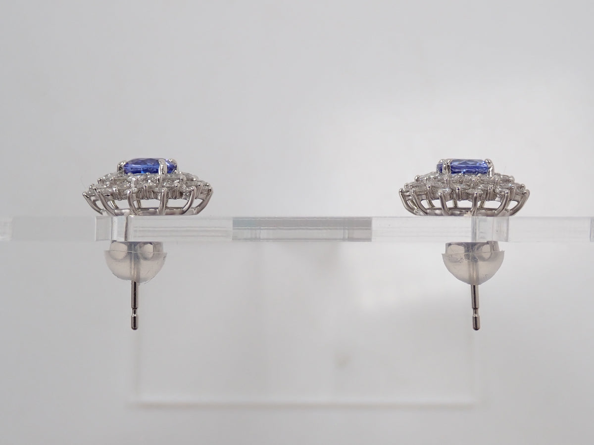 【10/3(土)AM10時〆：抽選販売①_10】Pt900/Pt950 タンザナイト 0.60 0.55ct ダイヤモンド　0.58ct 0.58ctピアス鑑別書