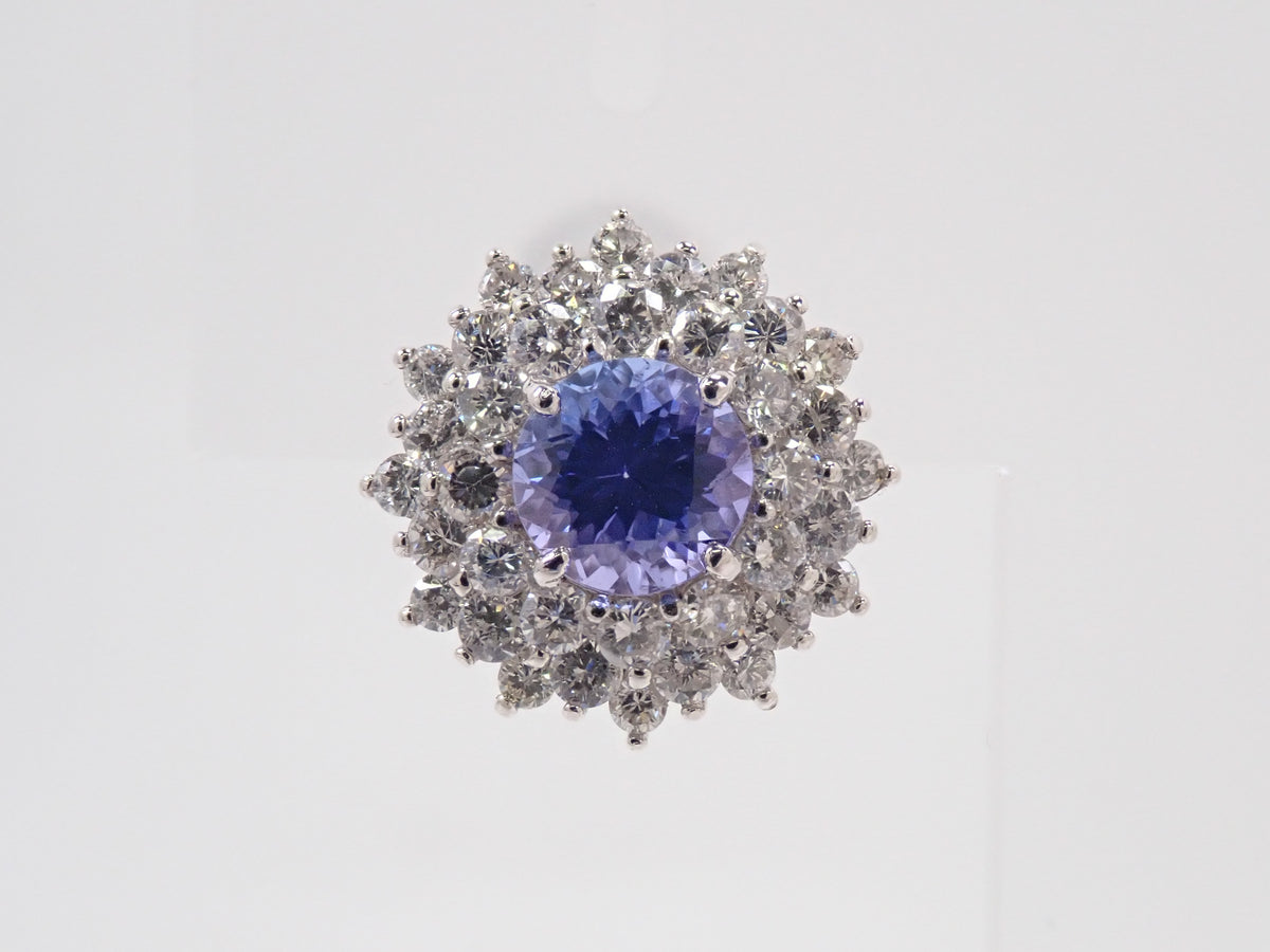 【10/3(土)AM10時〆：抽選販売①_10】Pt900/Pt950 タンザナイト 0.60 0.55ct ダイヤモンド　0.58ct 0.58ctピアス鑑別書