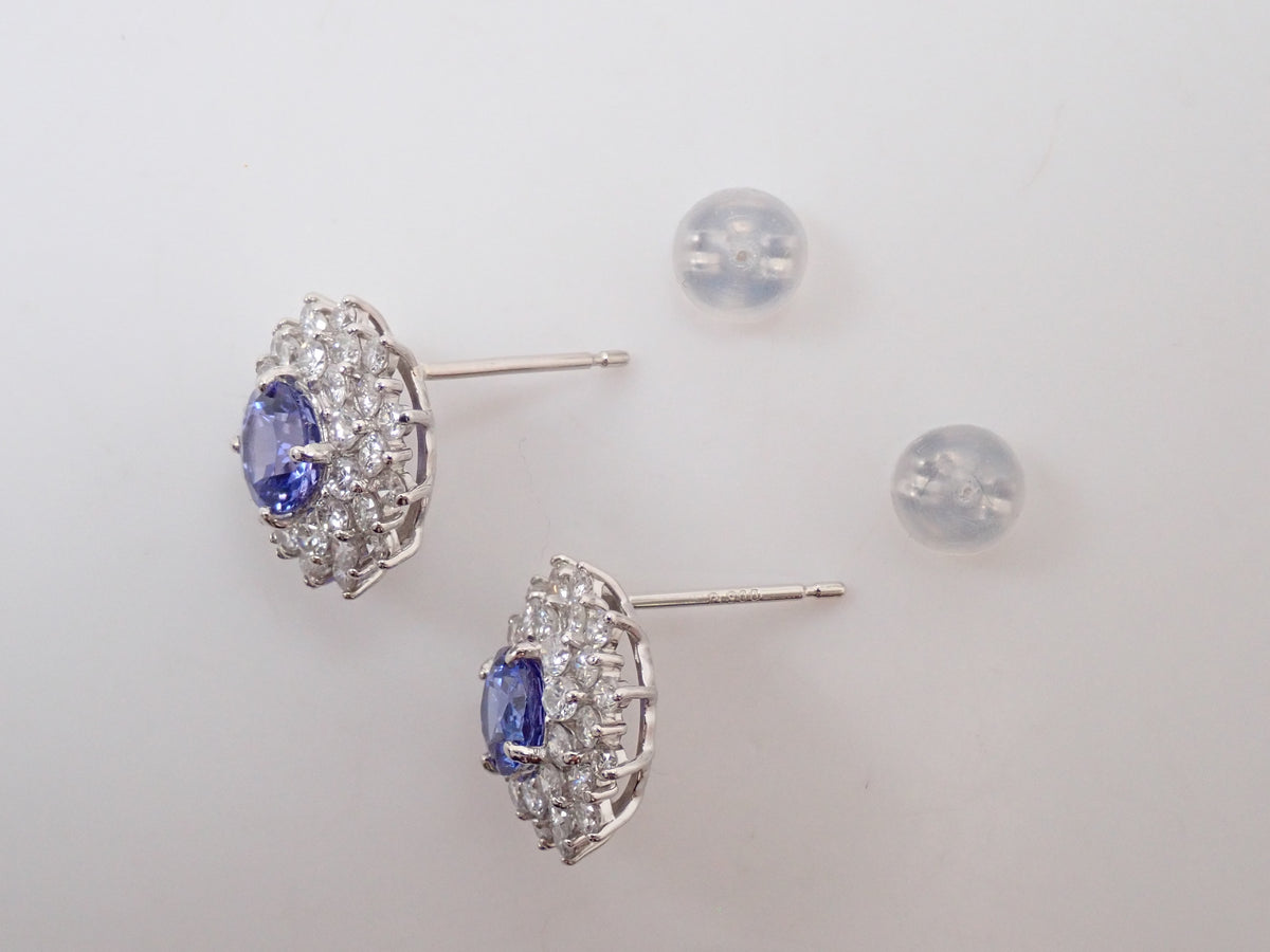 【10/3(土)AM10時〆：抽選販売①_10】Pt900/Pt950 タンザナイト 0.60 0.55ct ダイヤモンド　0.58ct 0.58ctピアス鑑別書