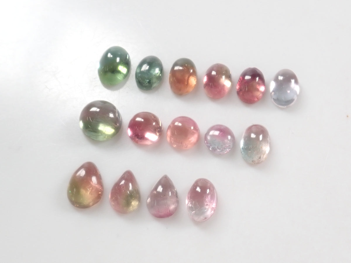 【9/27 22時販売】《15石限定》ブラジル産バイカラートルマリン（カボションカット）ガチャ1石ルース《複数購入割引有》