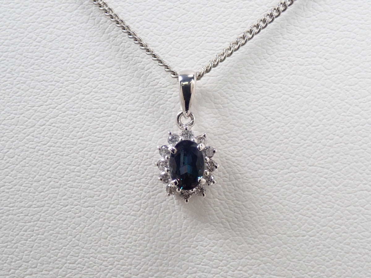 【9/28 22點開賣】【Colorfly】K18WG 巴西產亞歷山大變色石 0.3ct 鑽石 0.15ct 墜飾（項鍊墜飾）GIA