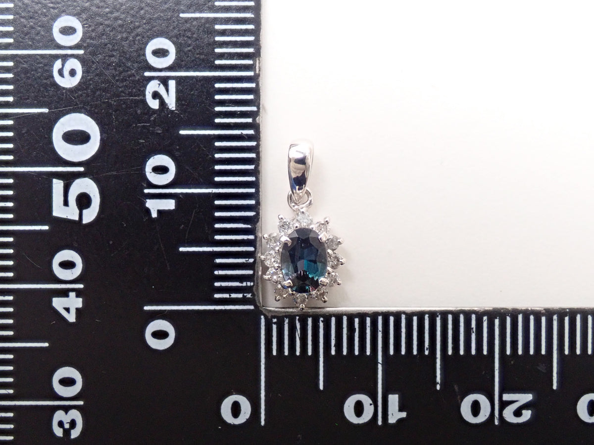 【9/28 22點開賣】【Colorfly】K18WG 巴西產亞歷山大變色石 0.3ct 鑽石 0.15ct 墜飾（項鍊墜飾）GIA