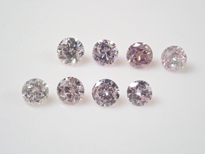 【訳あり】ピンクダイヤモンド（0.12ctUP・3.0mm-3.5mm・ラウンドカット）1石ルース