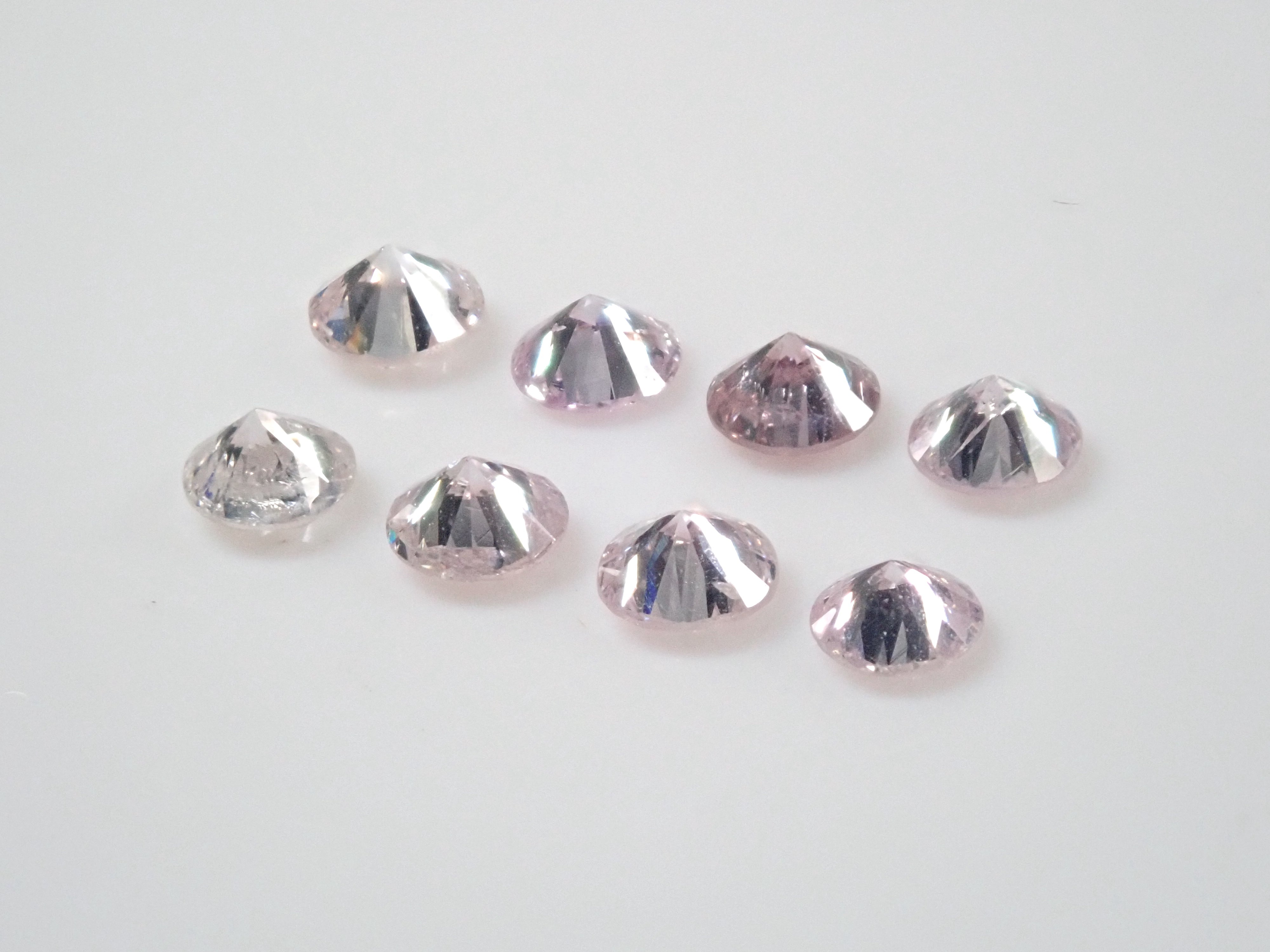 [With translation] Pink diamond (0.12ctUP, 3.0mm-3.5mm, round cut) 1 stone loose