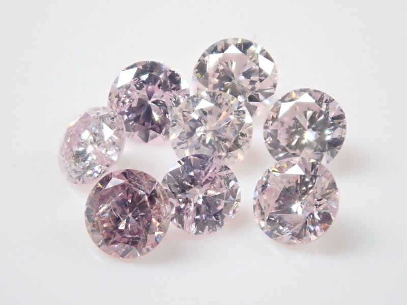 [With translation] Pink diamond (0.12ctUP, 3.0mm-3.5mm, round cut) 1 stone loose