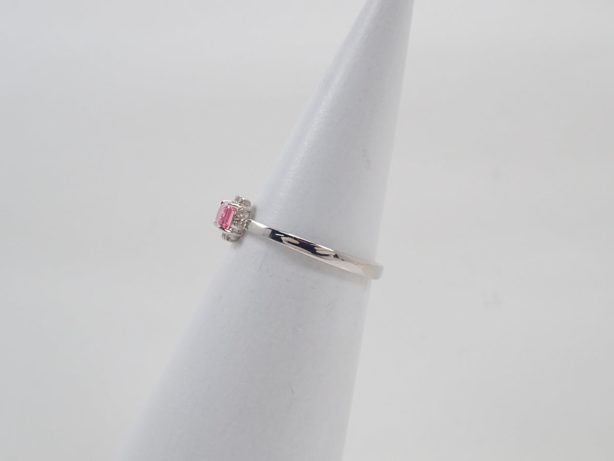 【22602811刊登】【Colori】Pt900 粉紅藍寶石 0.42ct 鑽石 0.05ct 戒指附鑑定書