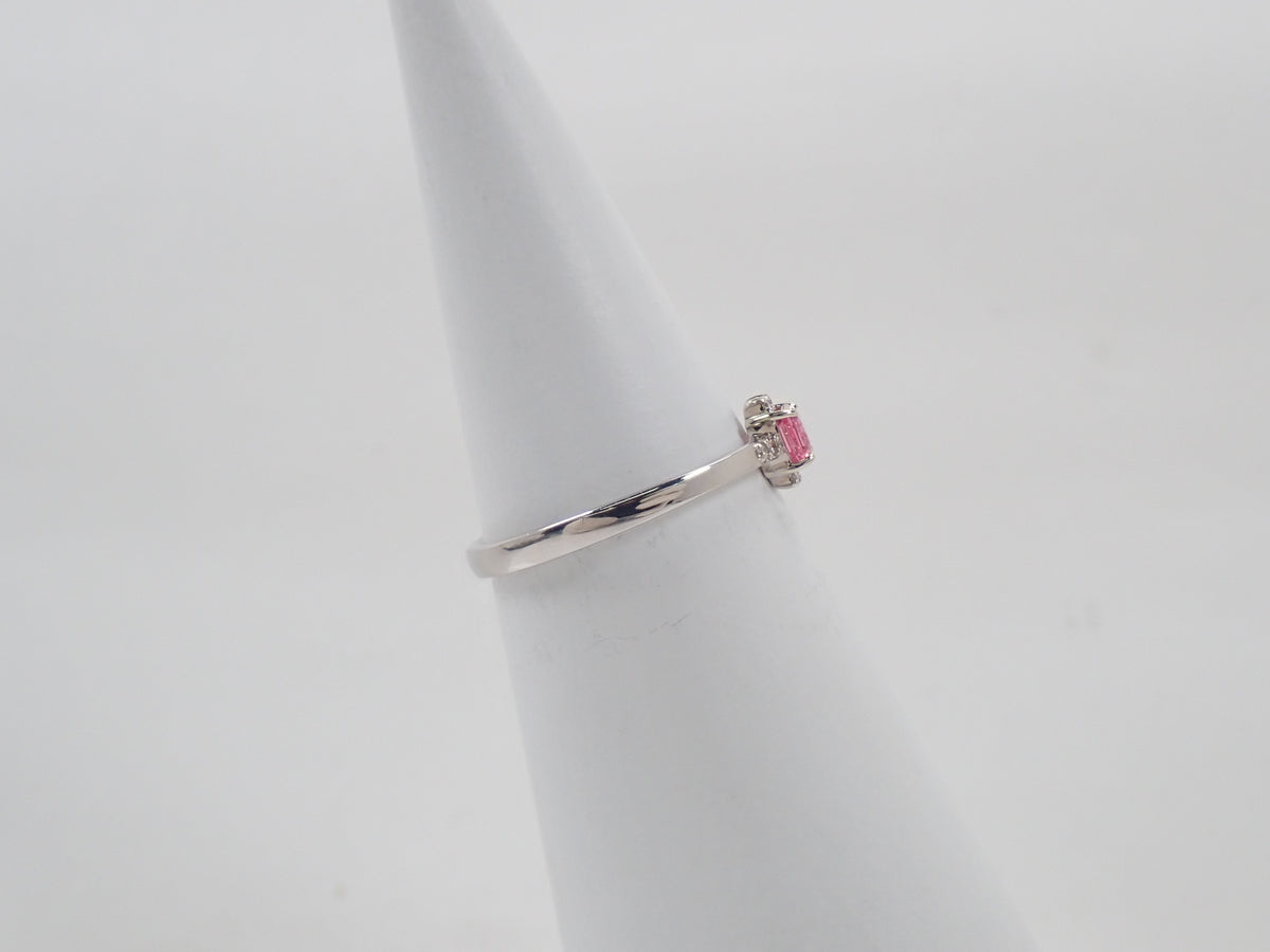 【22602811刊登】【Colori】Pt900 粉紅藍寶石 0.42ct 鑽石 0.05ct 戒指附鑑定書