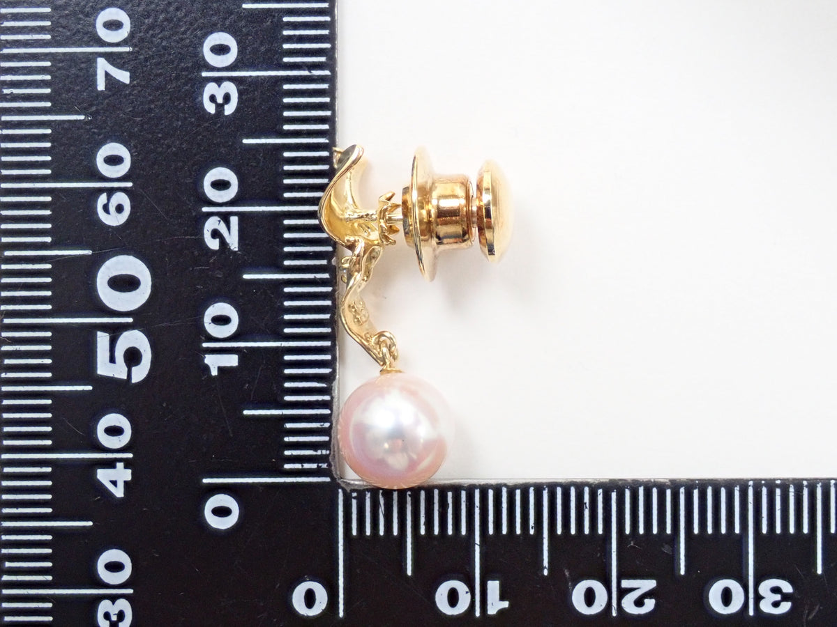 【10/7 22時販売】【カラフリ】K18 オーロラ天女 アコヤ真珠（アコヤパール） ダイヤモンド0.02ct ブローチ 真科研