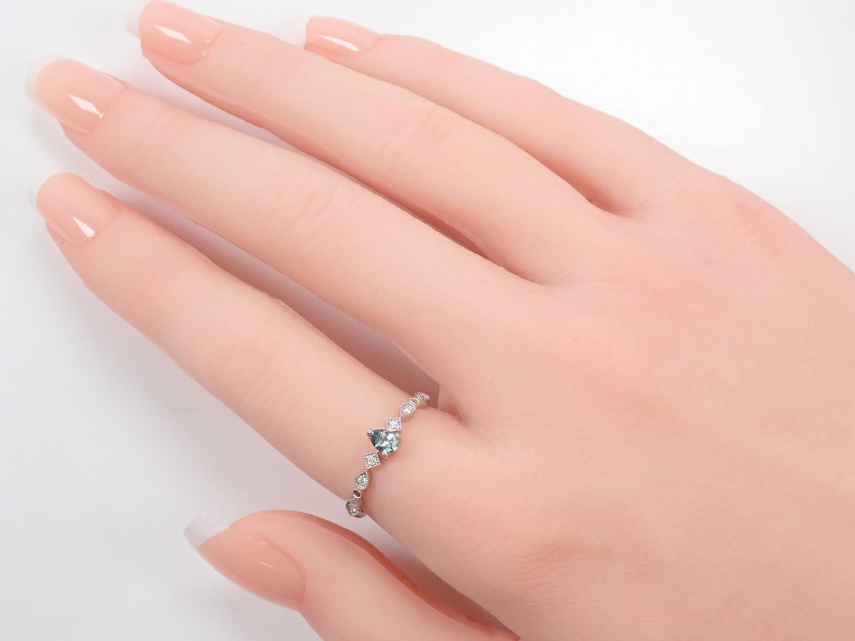 [Item 22602820] Pt950 Brazilian Alexandrite 0.165ct and Diamond 0.060ct Ring