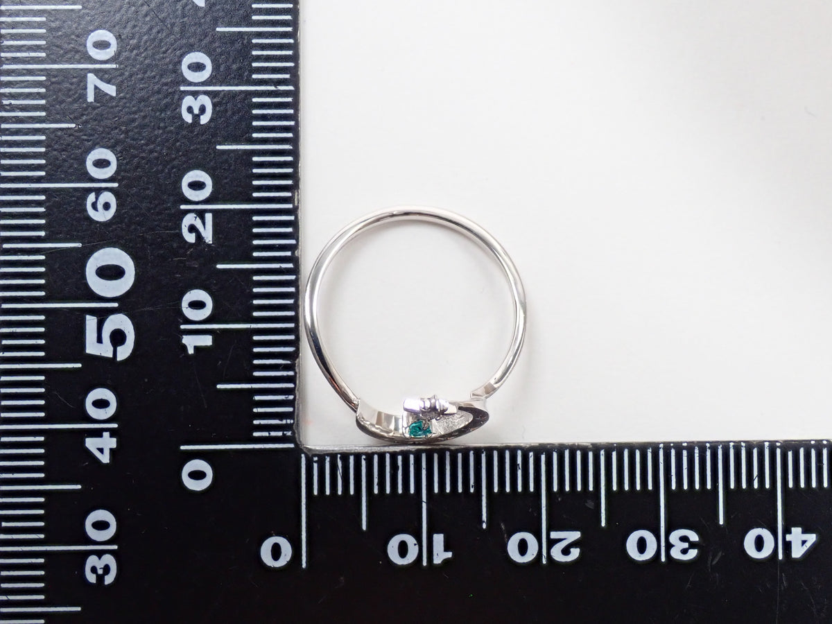 [Item No. 22602823] Pt950 Brazilian Paraiba Tourmaline 0.056ct and Diamond 0.056ct Ring with Sorting Report
