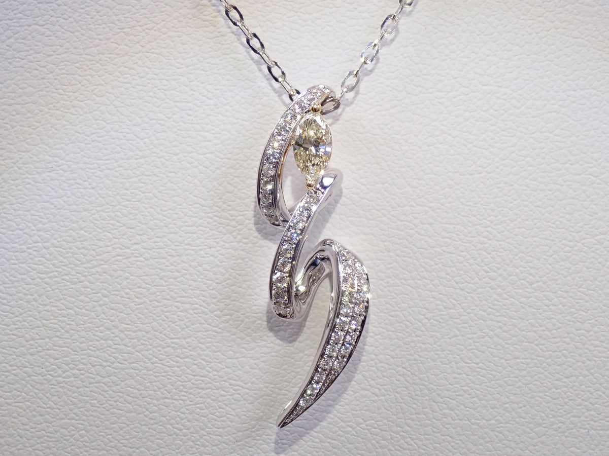 【22602806刊登】【色彩系列】K18/K18WG 鑽石 0.3ct 鑽石 0.26ct 墜飾（項鍊）