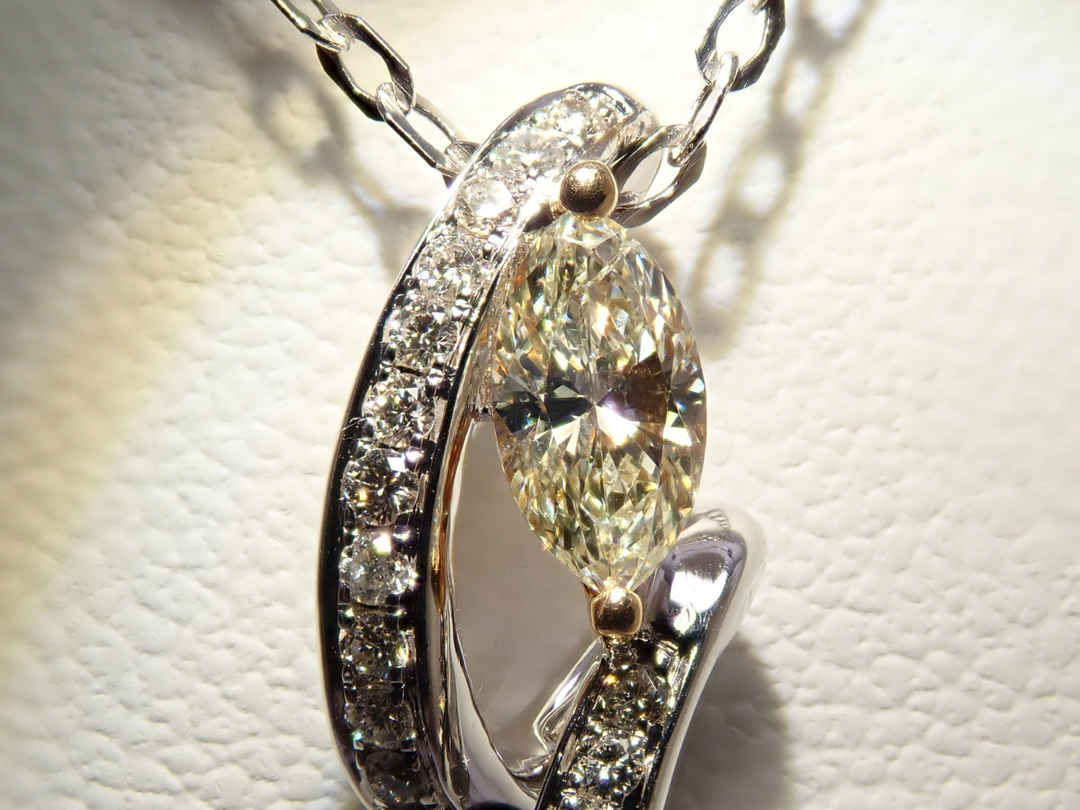 【22602806刊登】【色彩系列】K18/K18WG 鑽石 0.3ct 鑽石 0.26ct 墜飾（項鍊）