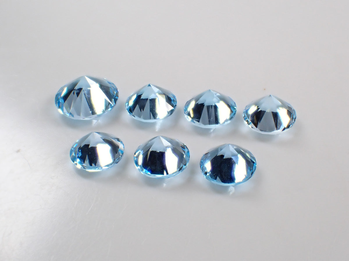 [10/22, 10:00 PM Sale] <limited to stones> Sky Blue Topaz (Round approx. 8mm, only one stone is approx. 10mm) <multiple purchase discount available></multiple></limited>