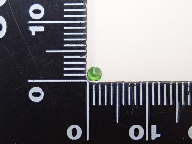 Russian demantoid garnet (horsetail recognized) 2.3mm/0.068ct loose