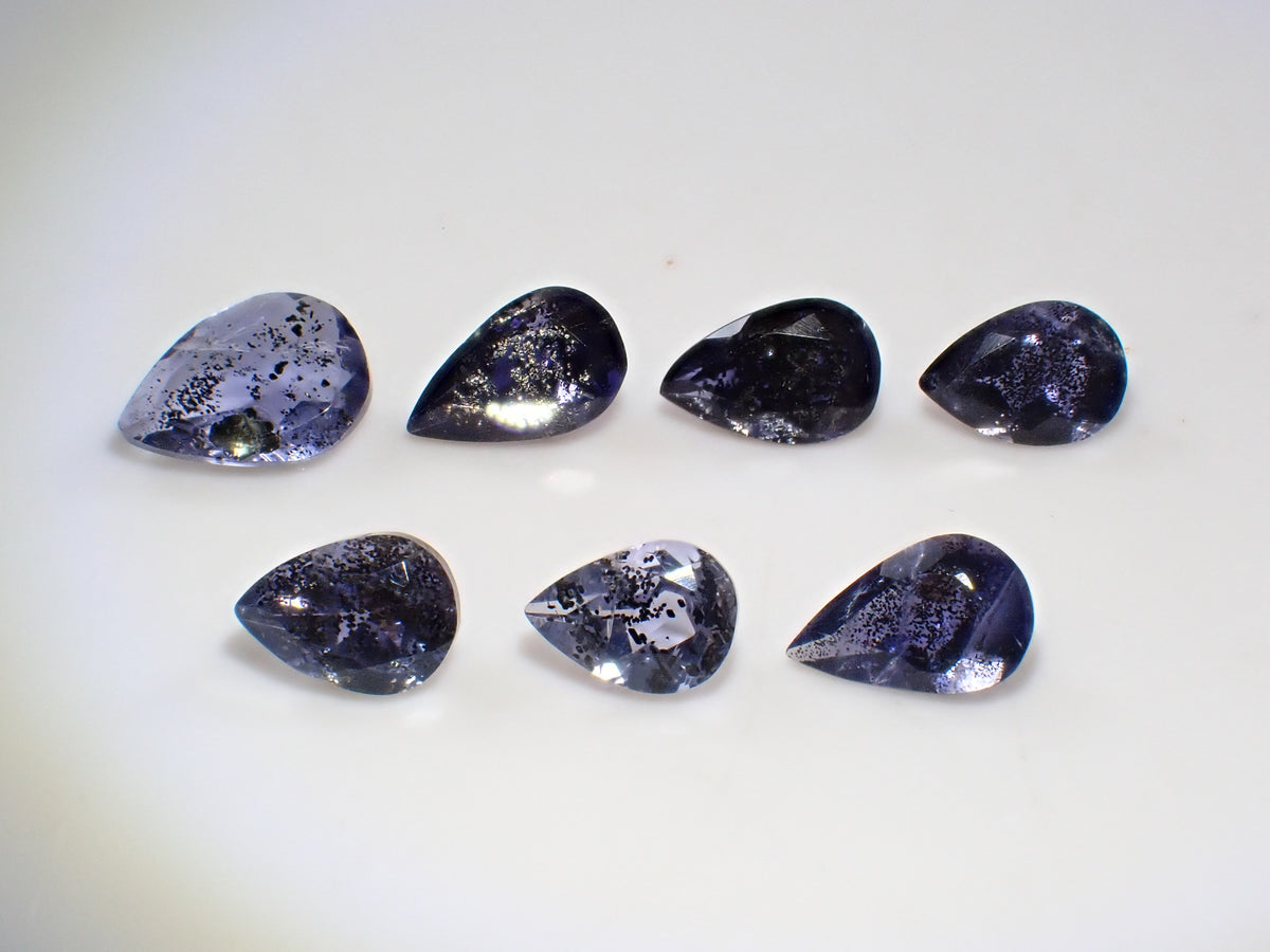 [Available 11/1 at 10 PM] 《Limited 9 pieces》 Indian Iolite Sunstone loose stone (avg. 0.70ct, pear-shaped cut) 《Multi-buy discount available》