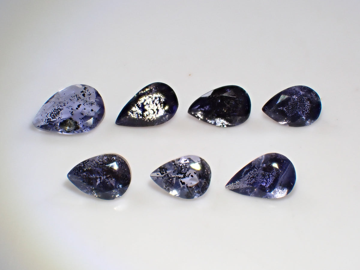 [Available 11/1 at 10 PM] 《Limited 9 pieces》 Indian Iolite Sunstone loose stone (avg. 0.70ct, pear-shaped cut) 《Multi-buy discount available》