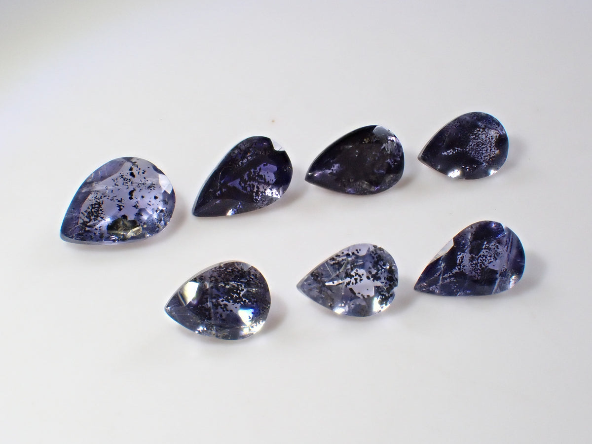 [Available 11/1 at 10 PM] 《Limited 9 pieces》 Indian Iolite Sunstone loose stone (avg. 0.70ct, pear-shaped cut) 《Multi-buy discount available》