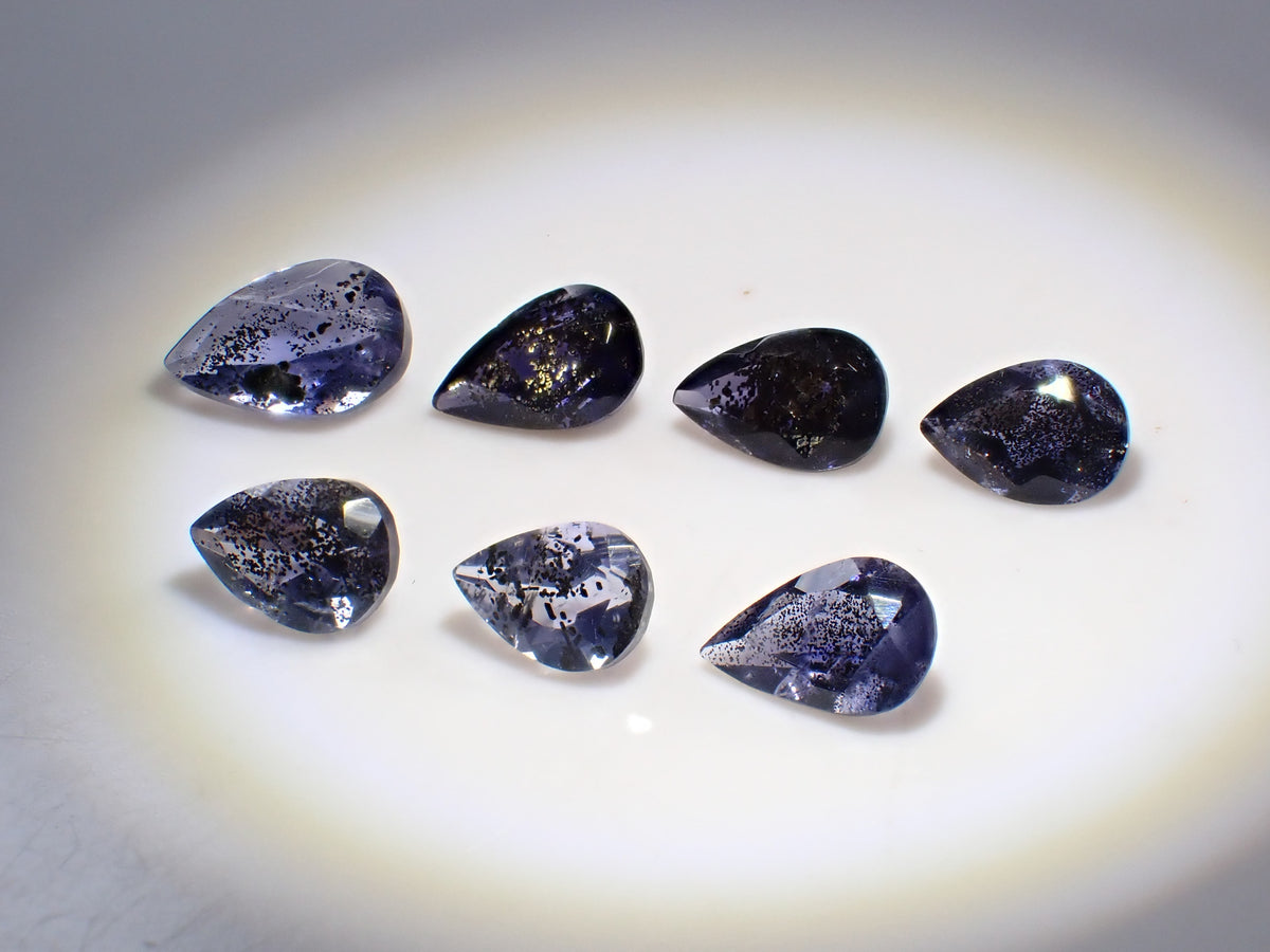[Available 11/1 at 10 PM] 《Limited 9 pieces》 Indian Iolite Sunstone loose stone (avg. 0.70ct, pear-shaped cut) 《Multi-buy discount available》