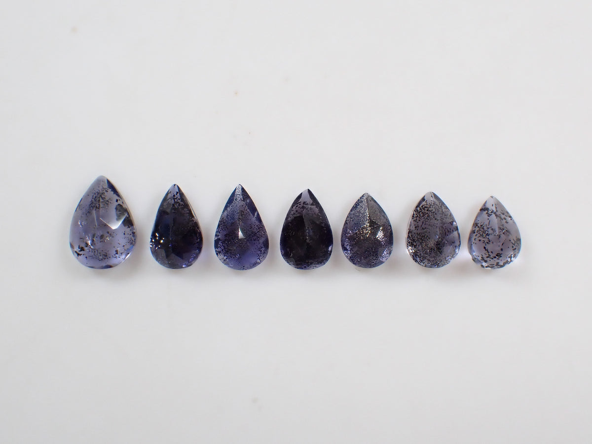 [Available 11/1 at 10 PM] 《Limited 9 pieces》 Indian Iolite Sunstone loose stone (avg. 0.70ct, pear-shaped cut) 《Multi-buy discount available》
