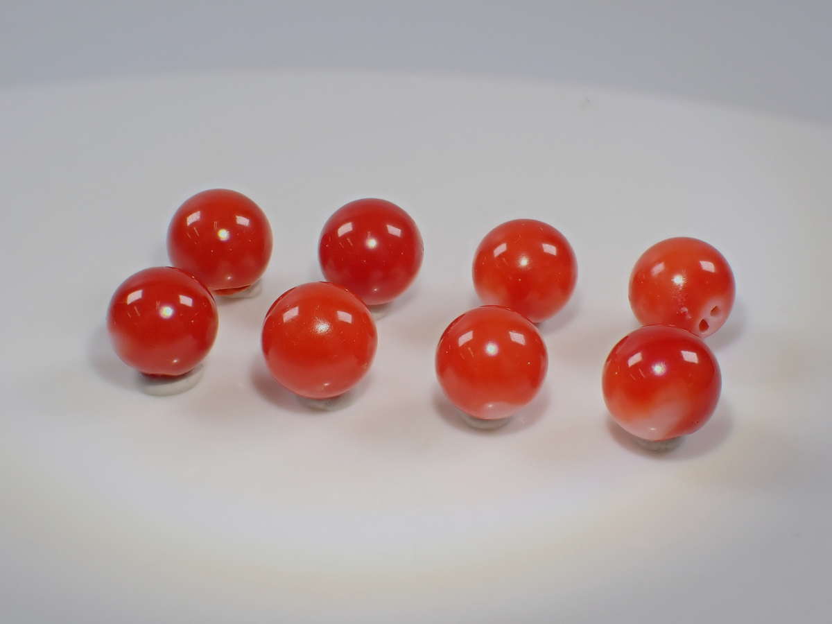 [Available 10/30 at 10:00 PM] 《Limited to 8 stones》 Kochi Prefecture Red Coral Round Beads (8.5–9.0 mm) 《Multi-buy discount available》