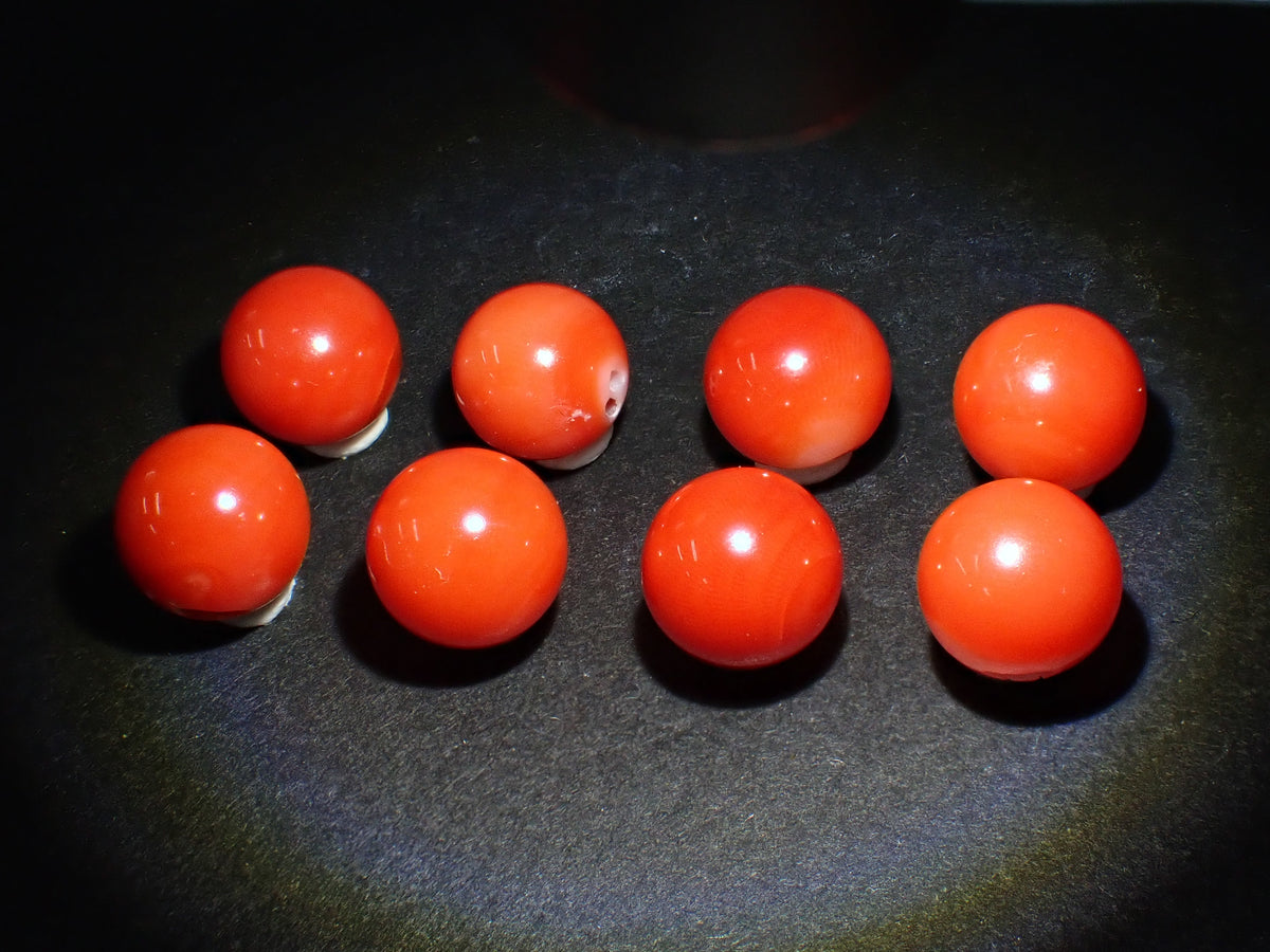 [Available 10/30 at 10:00 PM] 《Limited to 8 stones》 Kochi Prefecture Red Coral Round Beads (8.5–9.0 mm) 《Multi-buy discount available》