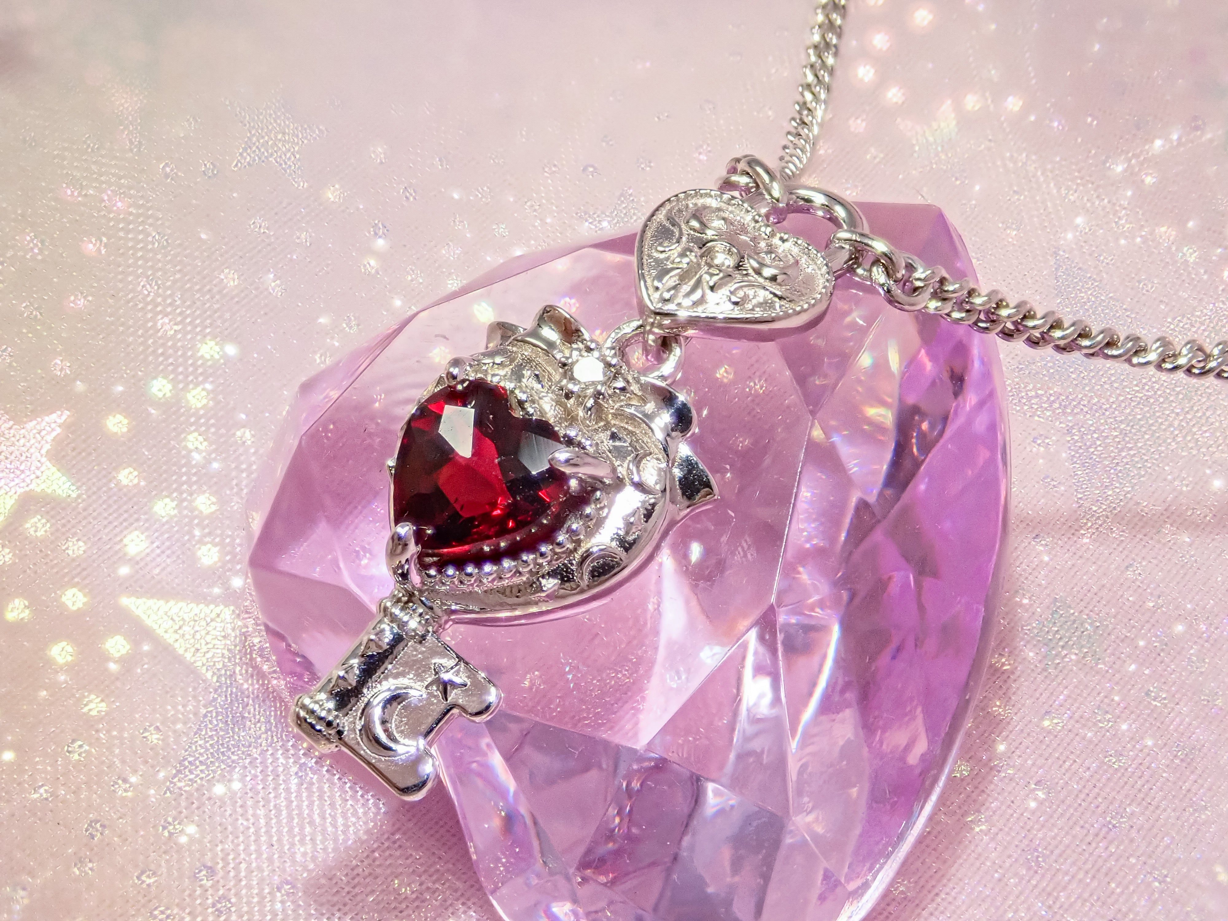 スタージュエリー　ネックレス　ハート　パール　ピンク スタージュエリーSTARJEWELRYハートチャーム☆K18ピンクゴールド☆レア