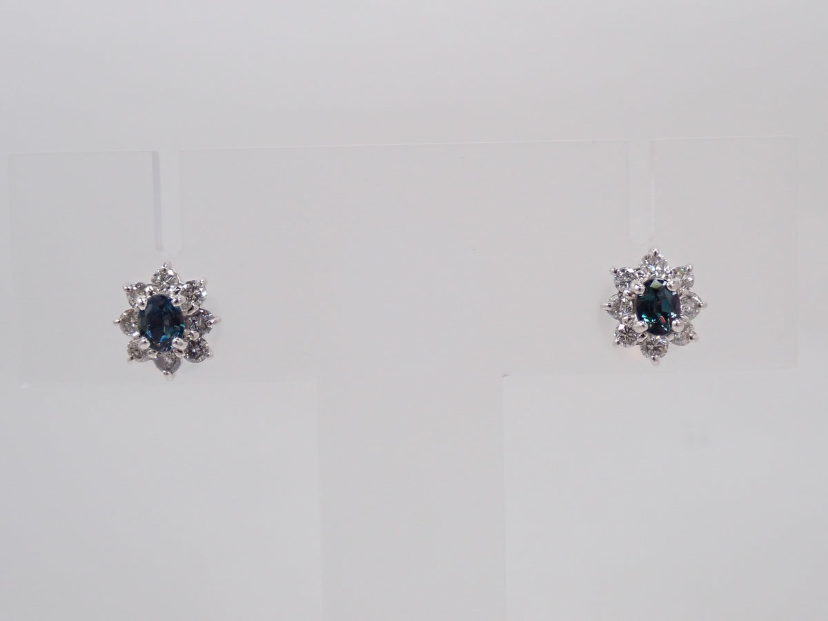 [Item 22602845] Pt900 Brazilian Alexandrite 0.15/0.14ct & Diamond 0.14/0.12ct Earrings with Appraisal Report