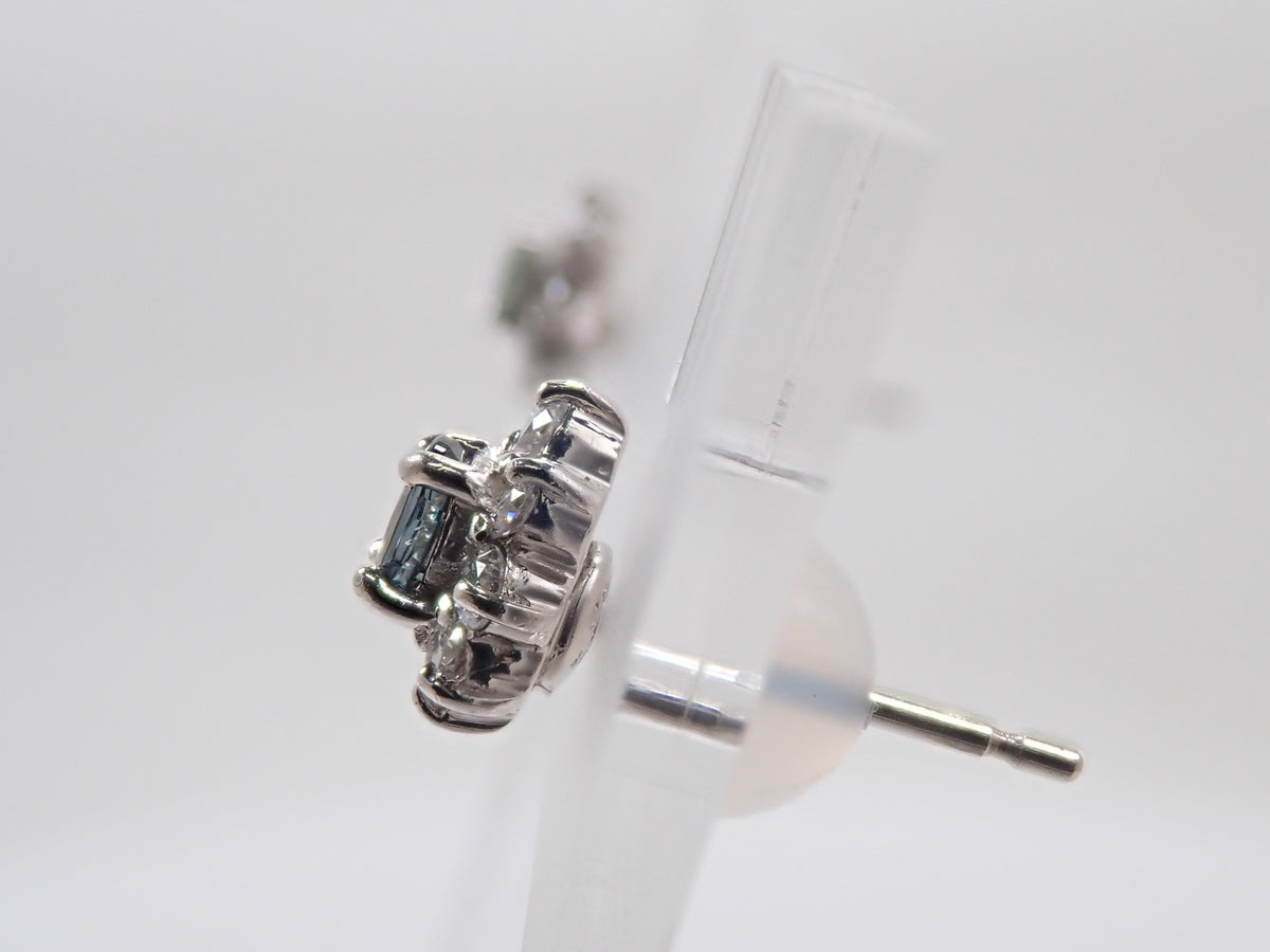 [Item 22602845] Pt900 Brazilian Alexandrite 0.15/0.14ct & Diamond 0.14/0.12ct Earrings with Appraisal Report