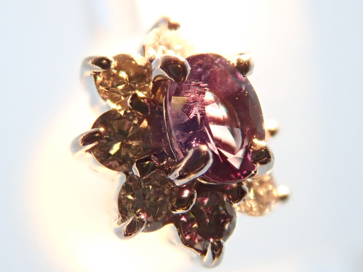 [Item 22602845] Pt900 Brazilian Alexandrite 0.15/0.14ct & Diamond 0.14/0.12ct Earrings with Appraisal Report