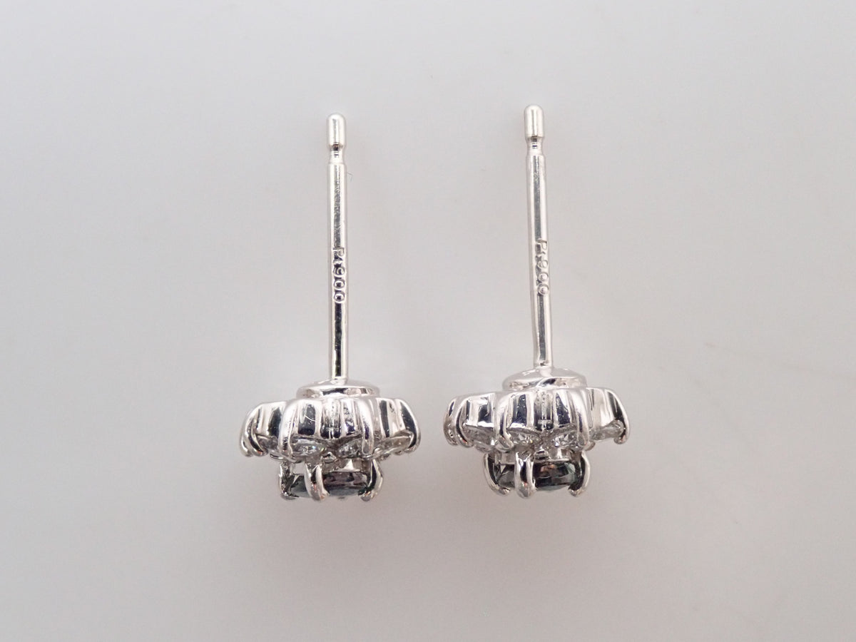 [Item 22602845] Pt900 Brazilian Alexandrite 0.15/0.14ct & Diamond 0.14/0.12ct Earrings with Appraisal Report