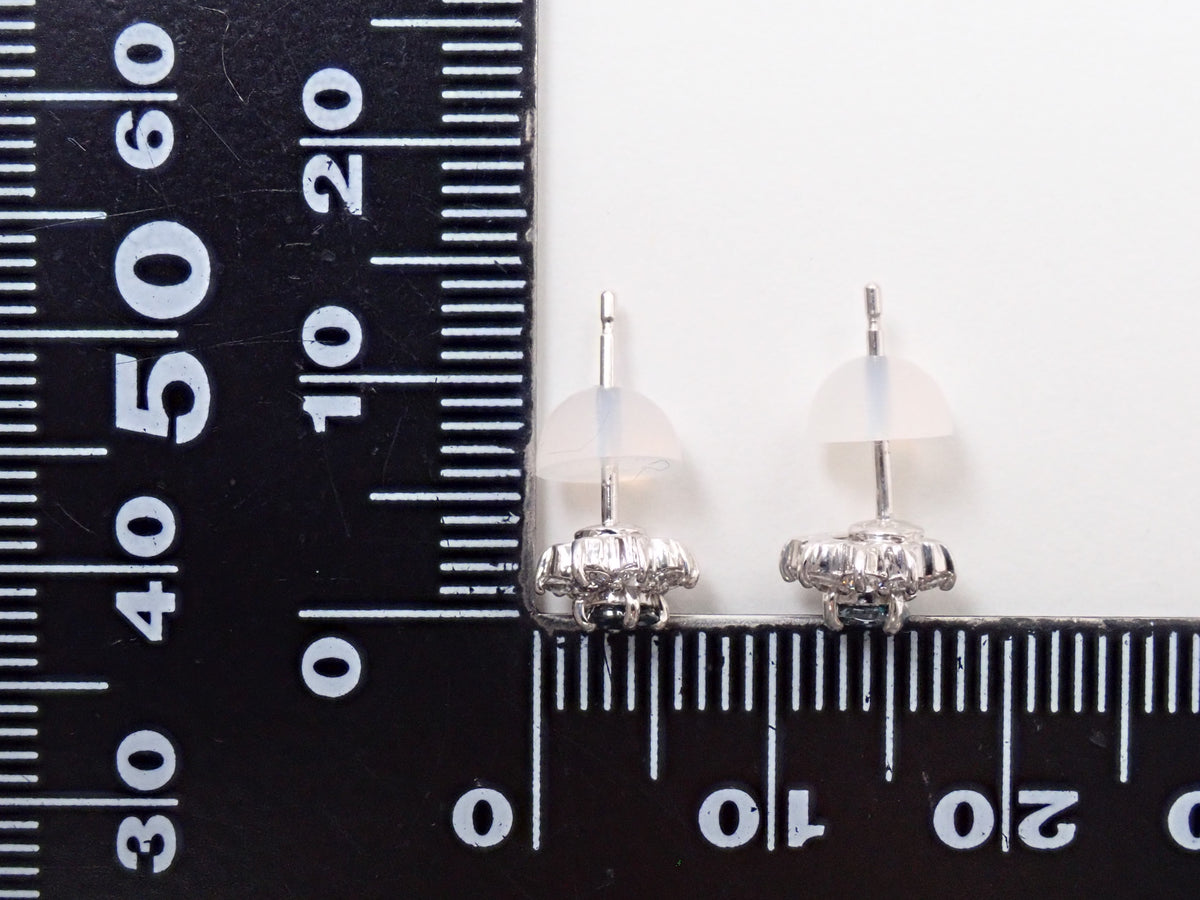 [Item 22602845] Pt900 Brazilian Alexandrite 0.15/0.14ct & Diamond 0.14/0.12ct Earrings with Appraisal Report