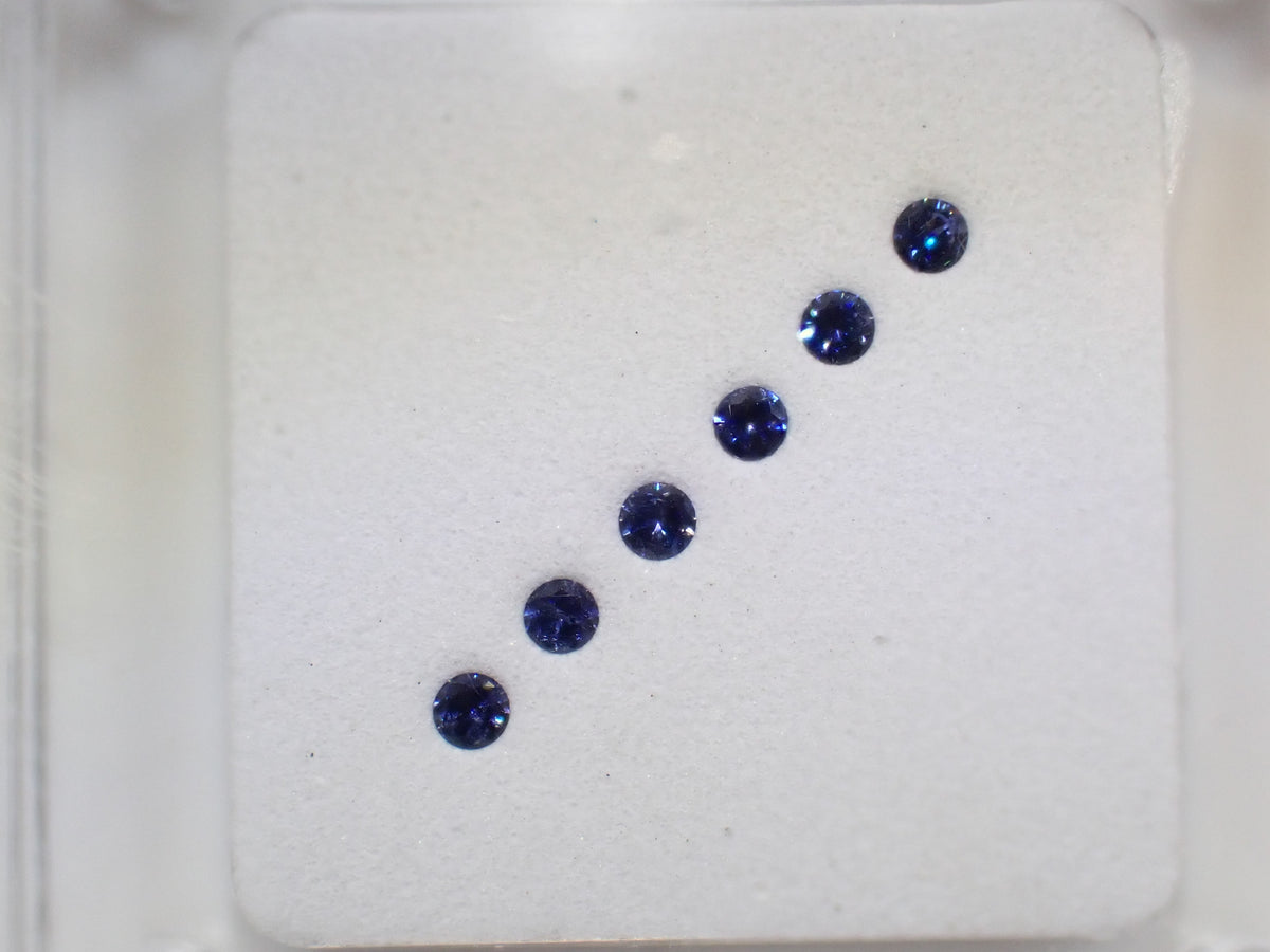 Benitoite Gradation 6 Stone Set (2.0mm, Round Cut, Including Top Quality) 《Multiple Purchase Discount Available》