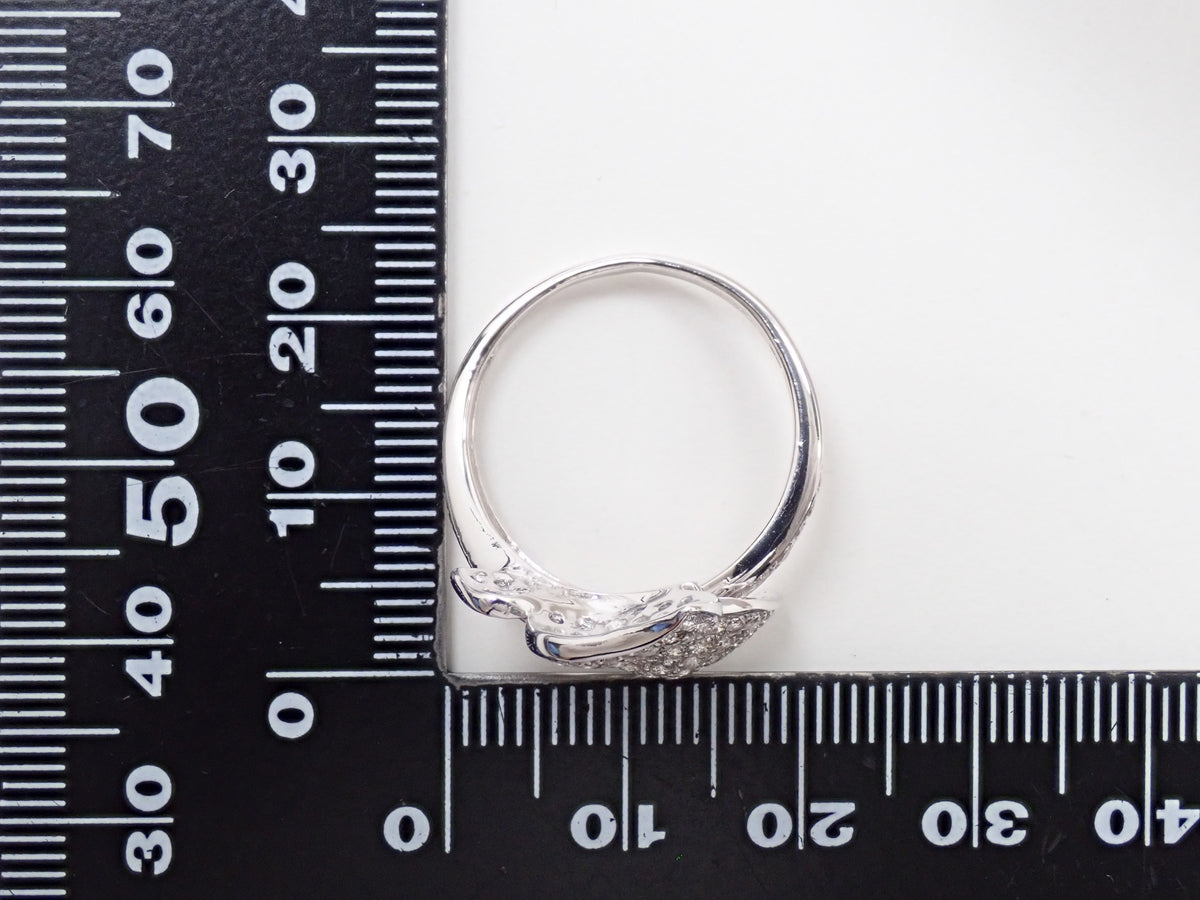 【10/26 22時販売】【カラフリ】K18WG ダイヤモンド 0.88ct 蝶モチーフ リング