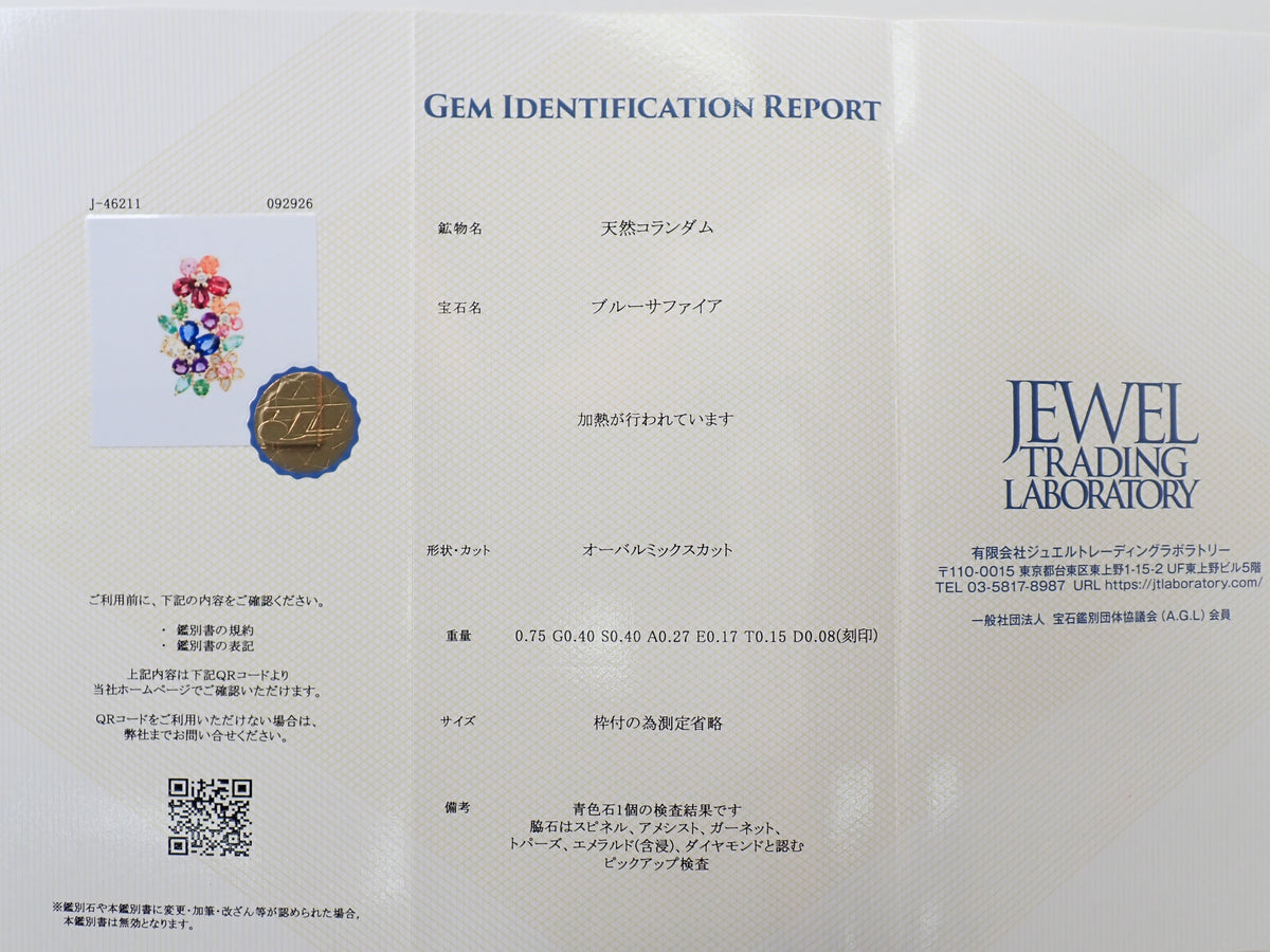 【10/31(土)AM10時〆：抽選販売06】K18 ルビー 0.75ct ガーネット,サファイア,アメジスト,エメラルド,トパーズ,ダイヤモンドペンダントトップ（ネックレストップ）鑑別書