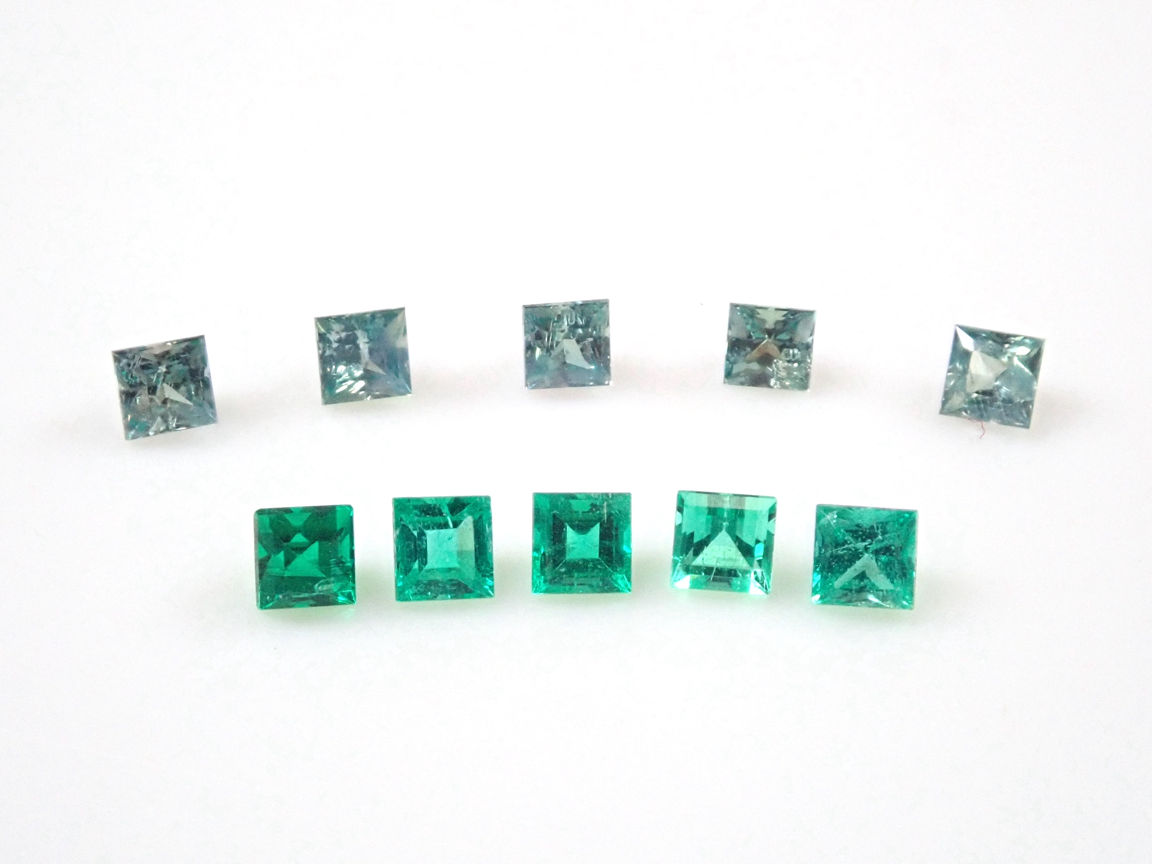 Colombian emerald + Brazilian alexandrite (Hemachita mine) 2 stone set《Multiple purchase discount available》