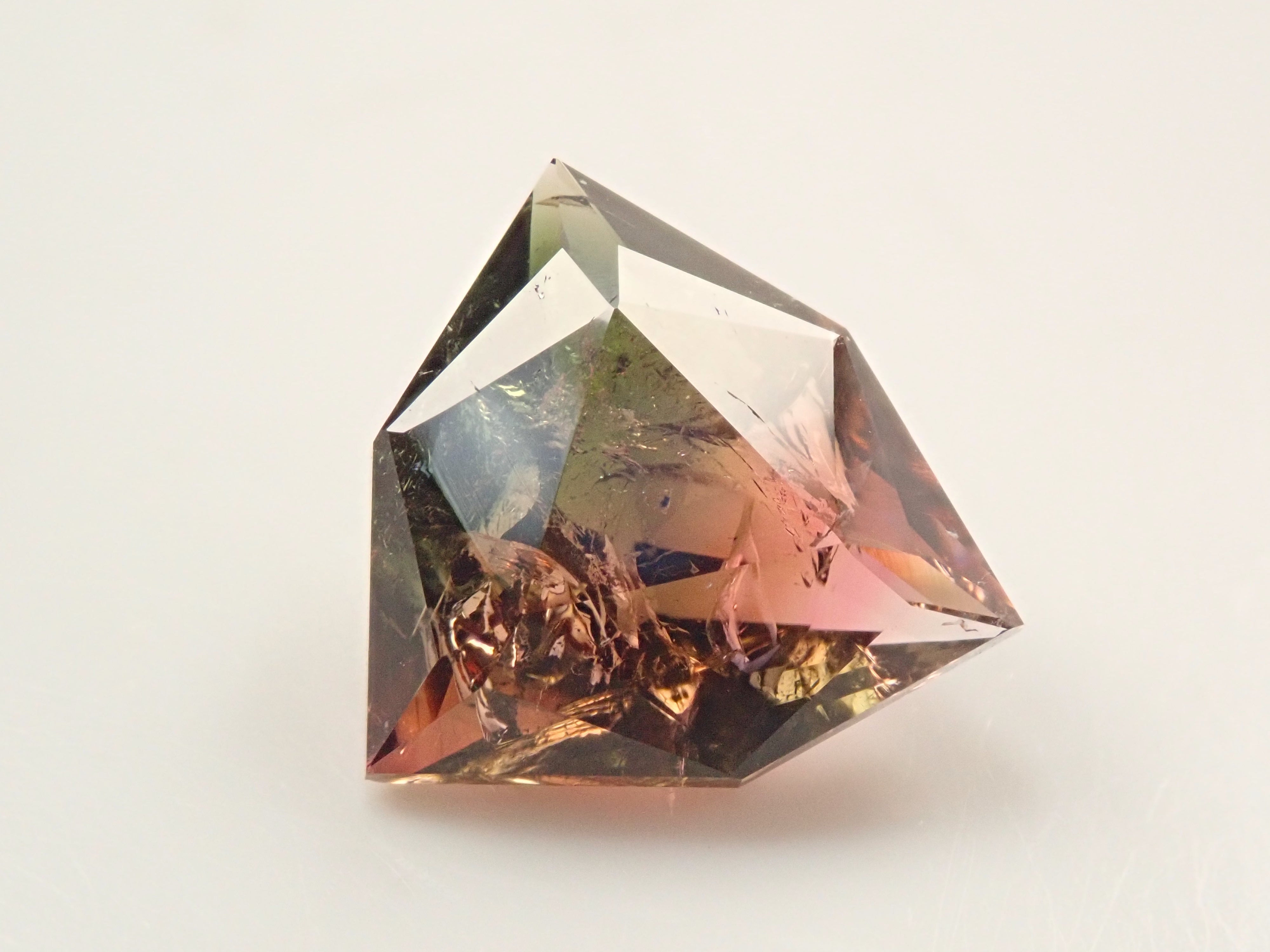 SALE! アクアカラー ★ トルマリンルース1.3ct&原石セット (T1) イリュージョンバイカラートルマリン 3.202ctルース