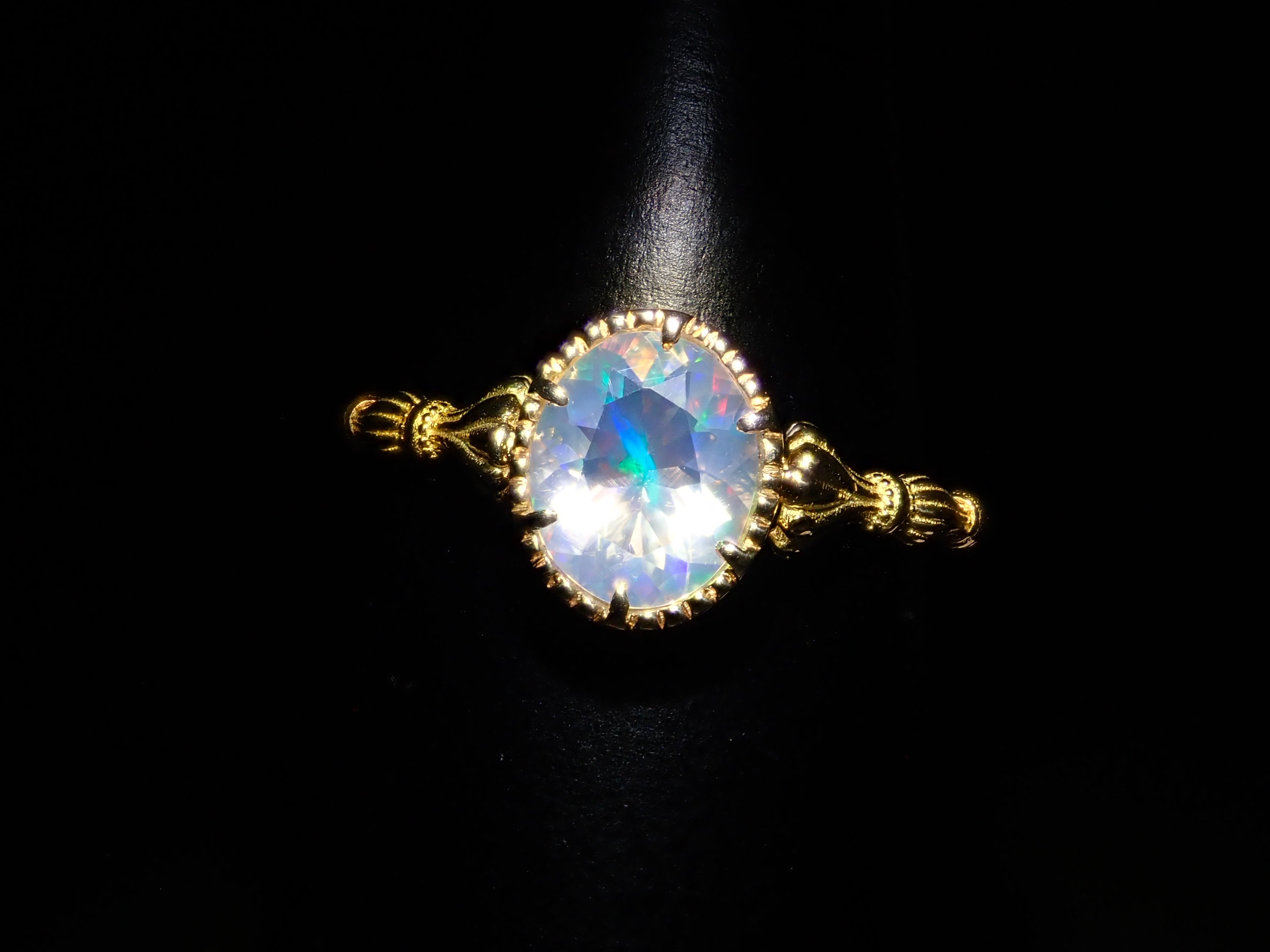 【抽選販売110902】K18YG メキシコ産ウォーターオパール（ファセットカット） 0.457ct リング