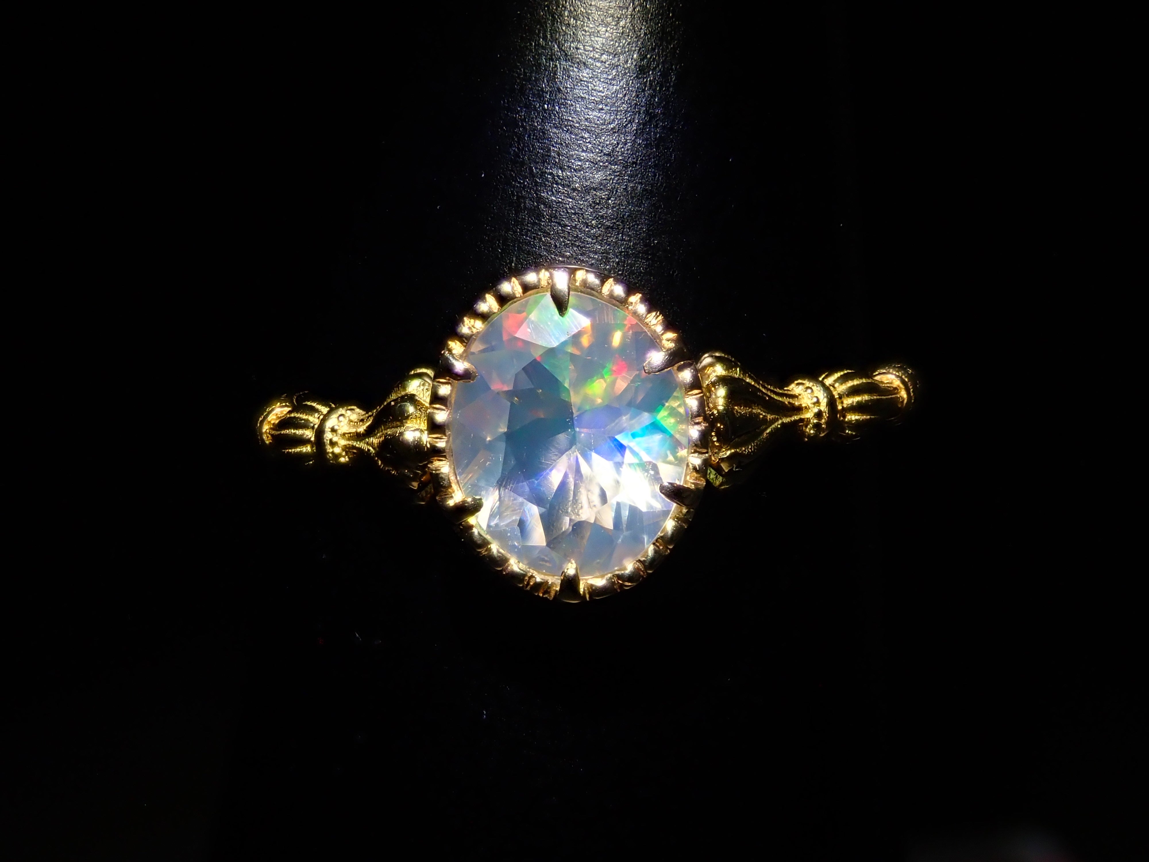 【抽選販売110902】K18YG メキシコ産ウォーターオパール（ファセットカット） 0.457ct リング