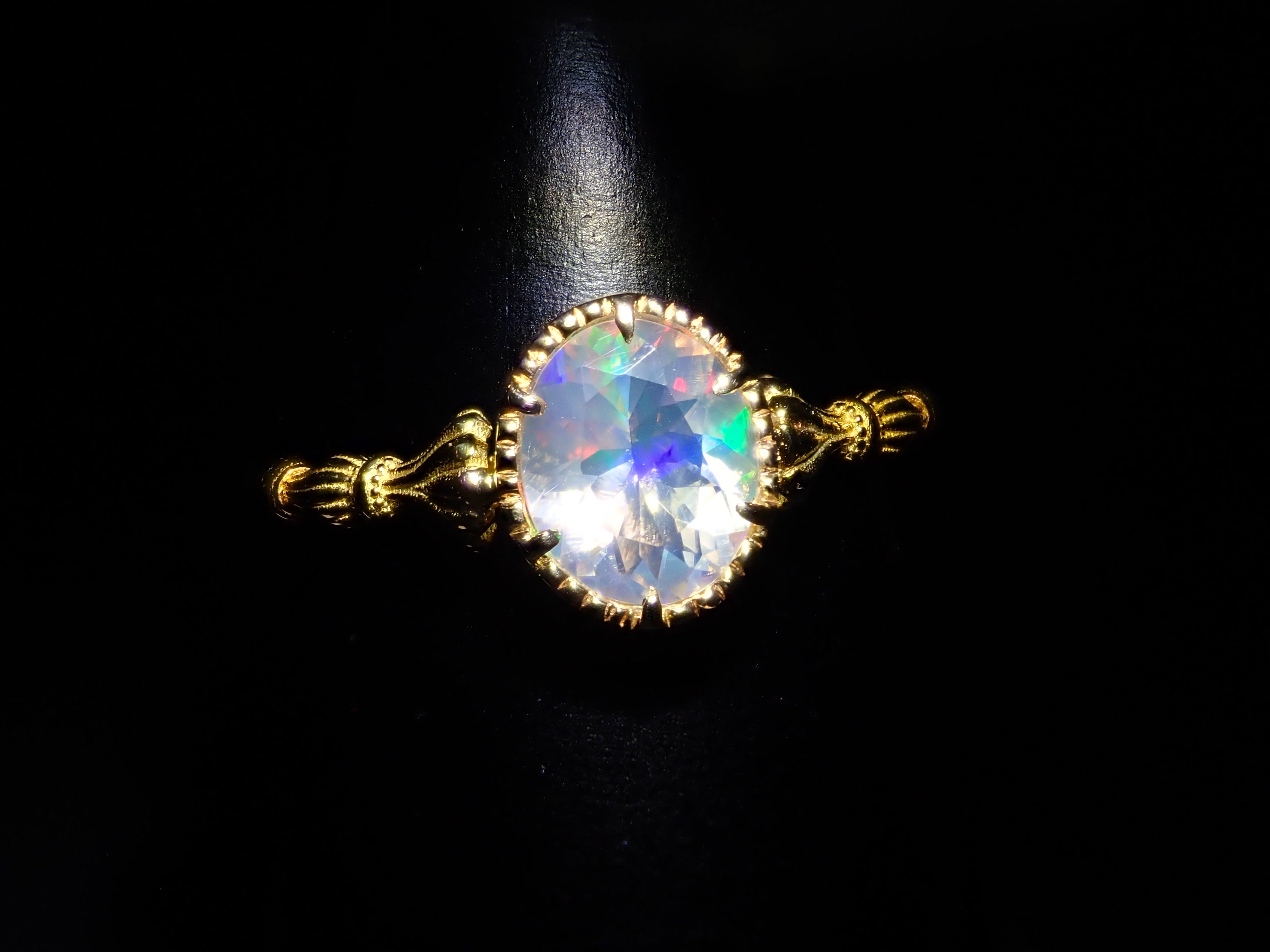 【抽選販売110902】K18YG メキシコ産ウォーターオパール（ファセットカット） 0.457ct リング