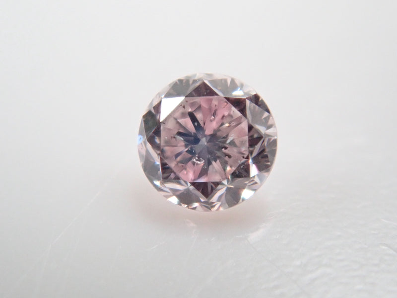 ピンクダイヤモンド 2.3mm/0.055ctルース(FANCY LIGHT PURPLE PINK, SI2)