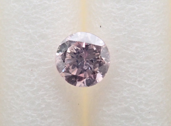 ピンクダイヤモンド 2.4mm/0.055ctルース(FANCY LIGHT PURPLE PINK, SI2)