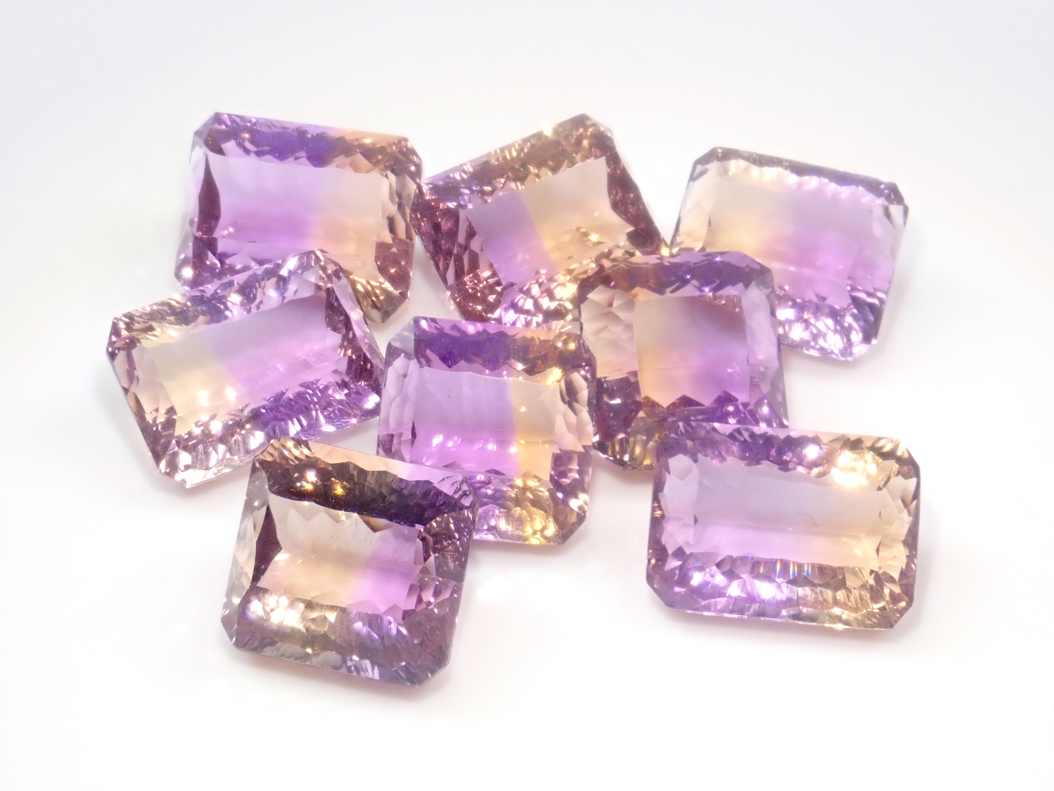 【11/15 22時販売】《限定8石》ブラジル産アメトリン1石ルース（コンケーブカット,平均10ct）《複数購入割引有》