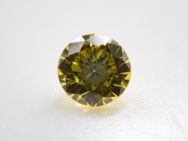 Yellow Diamond (Treatment) 2.9mm/0.089ct Loose (FANCY INTENSE GREENISH YELLOW*, VS2)