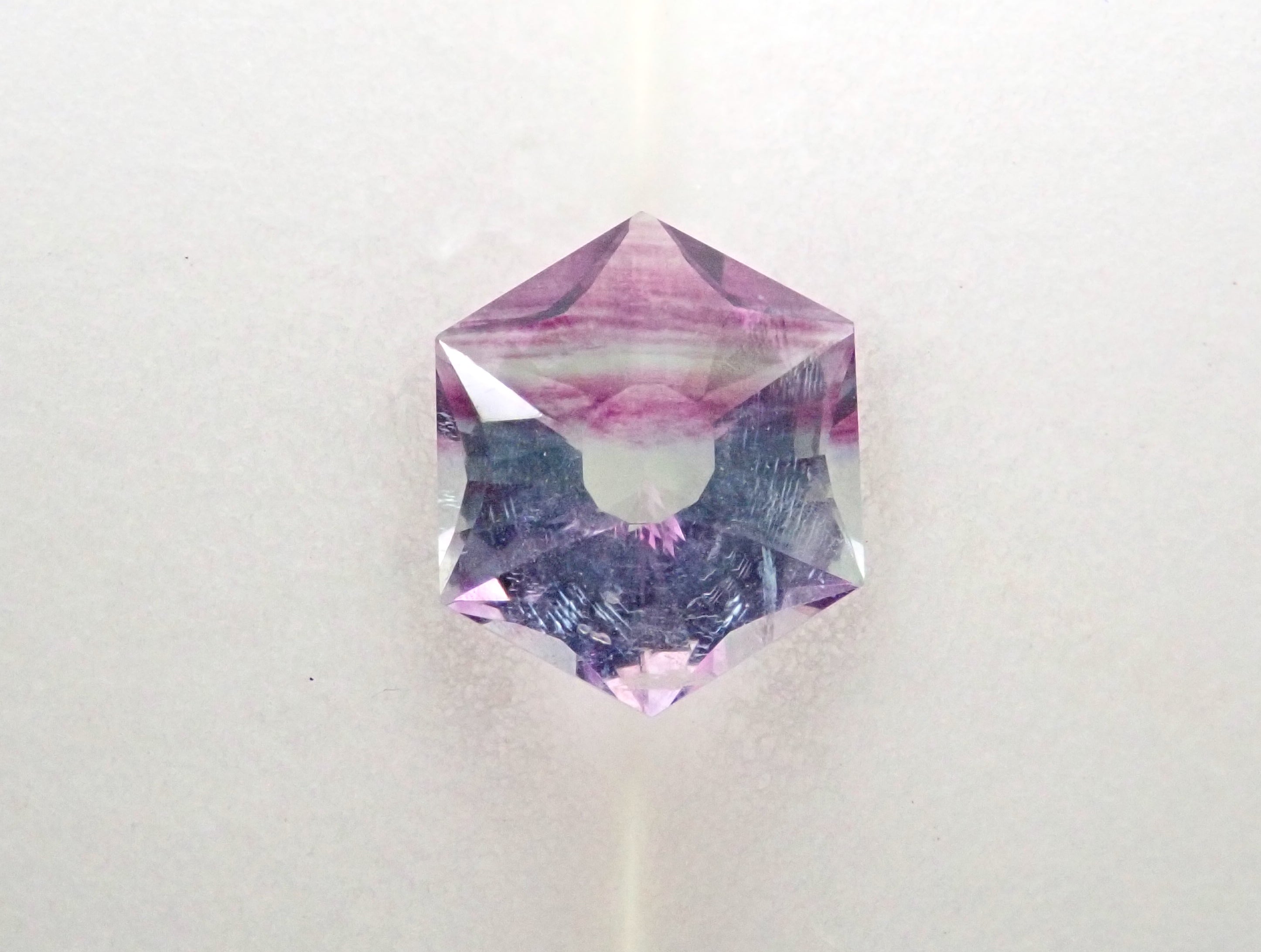 Bicolor fluorite 1.076ct loose stone