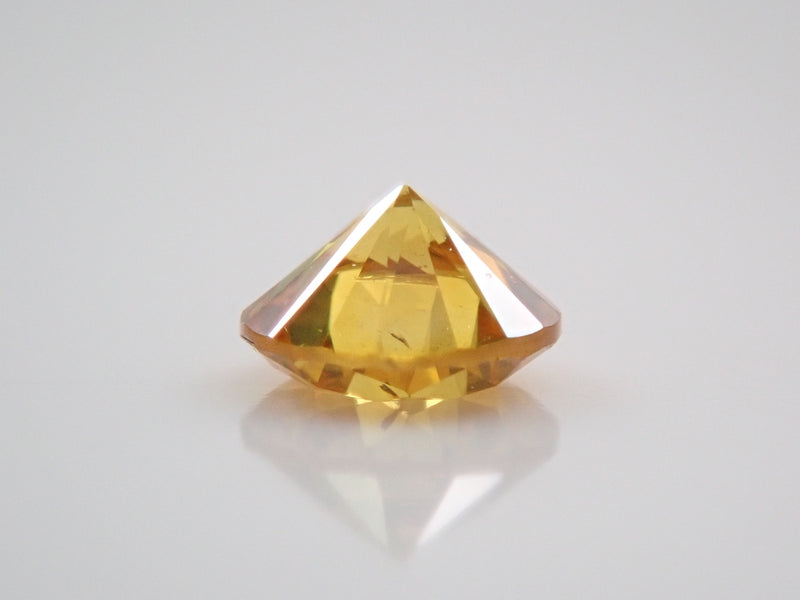 イエローダイヤモンド 3mm/0.111ctルース(FANCY VIVID ORANGY YELLOW, SI-2)