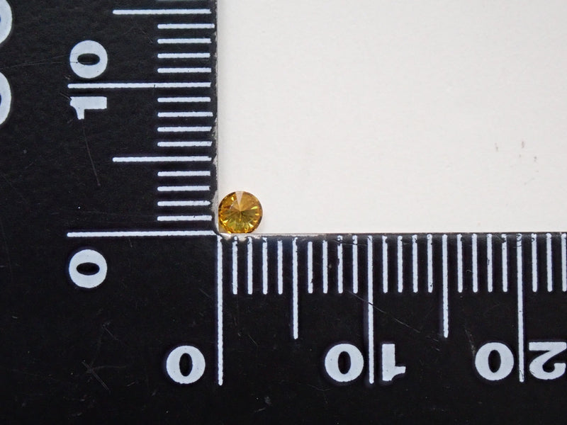 イエローダイヤモンド 3mm/0.111ctルース(FANCY VIVID ORANGY YELLOW, SI-2)