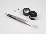 [Resale] [Jeweler's tools] 4-piece set including loupe (10x magnification), tweezers, and 2 loose stones