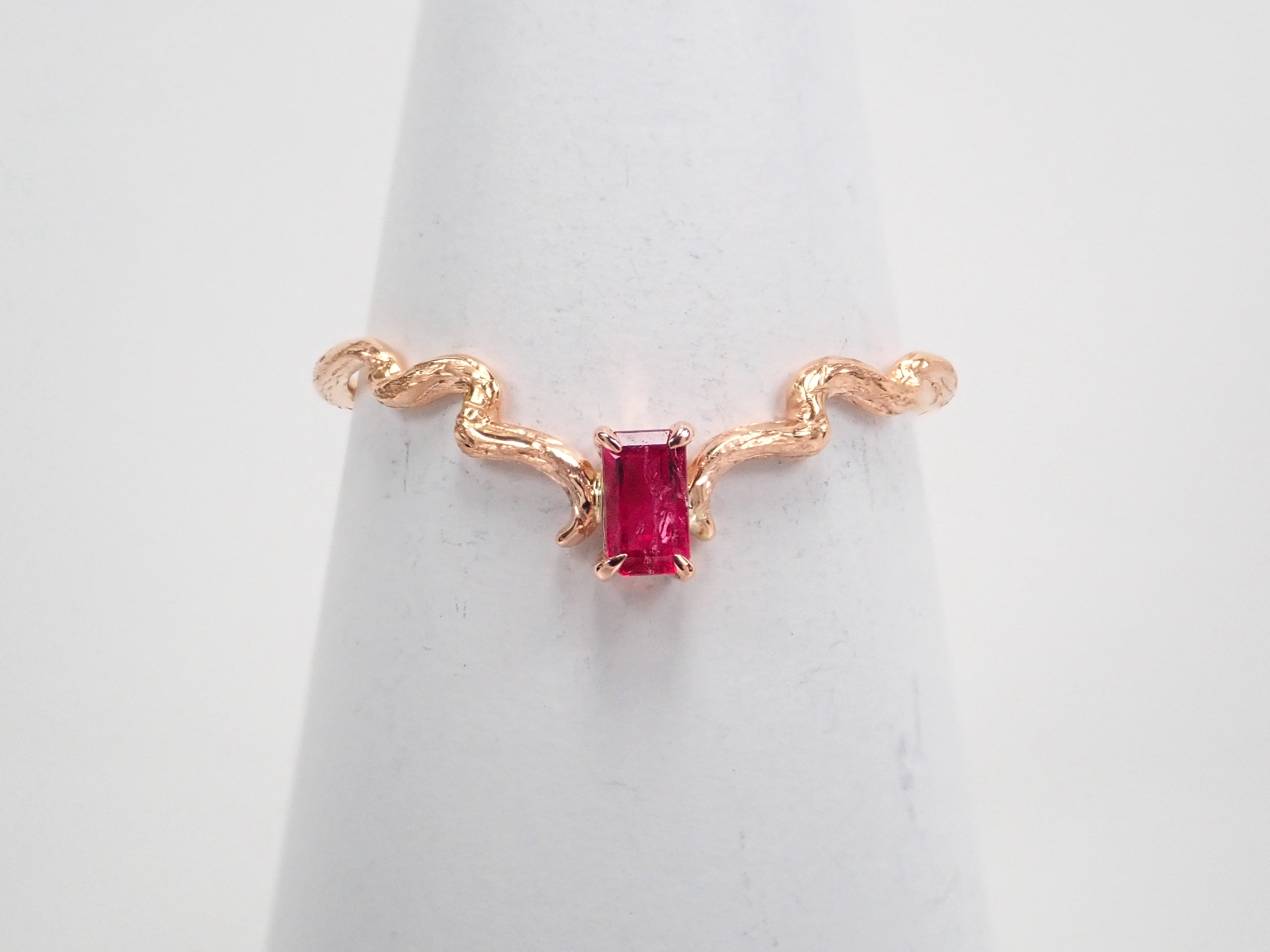 K18PG American Red Beryl 0.112ct Ring