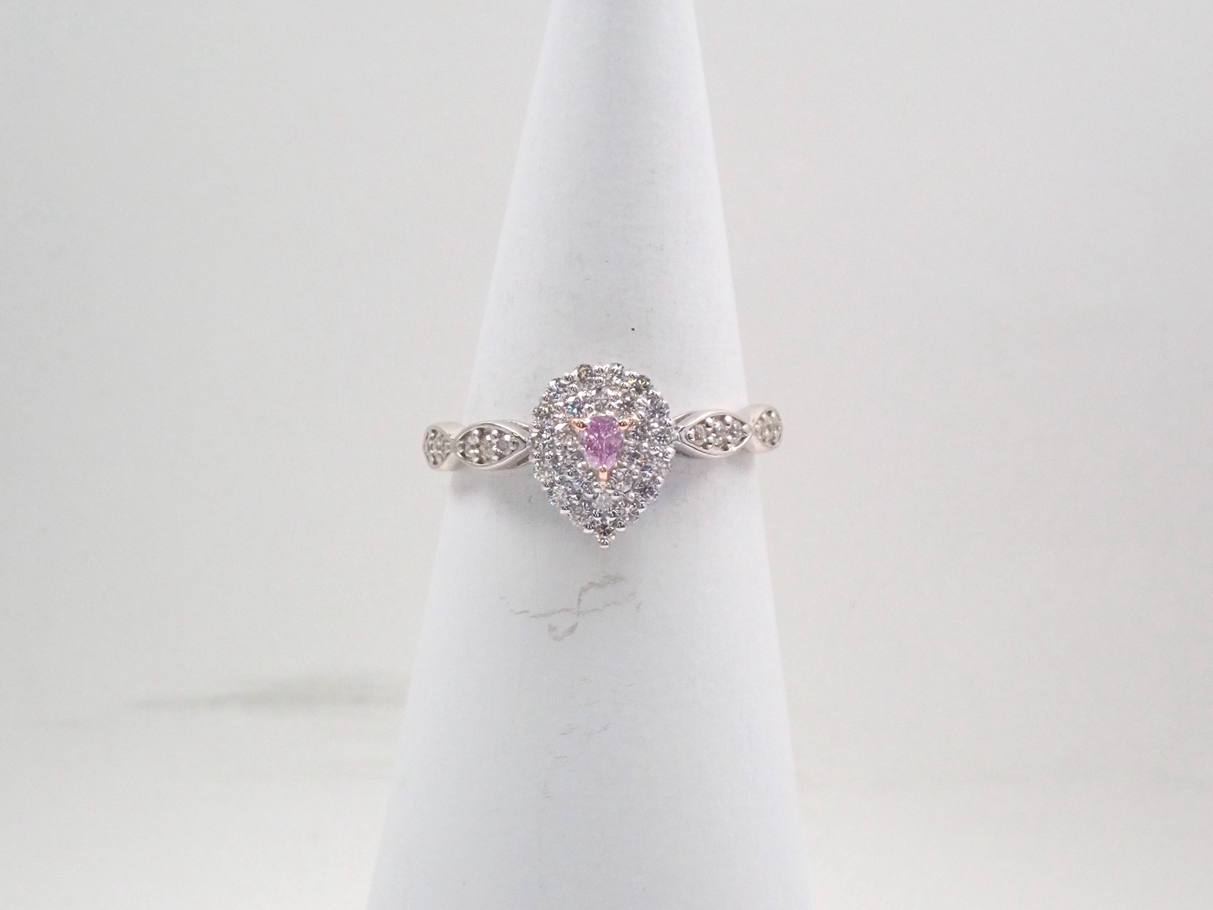 Pt900K18パープルダイヤモンド0.072ct リング（FANCY INTENSE PINK PURPLE）